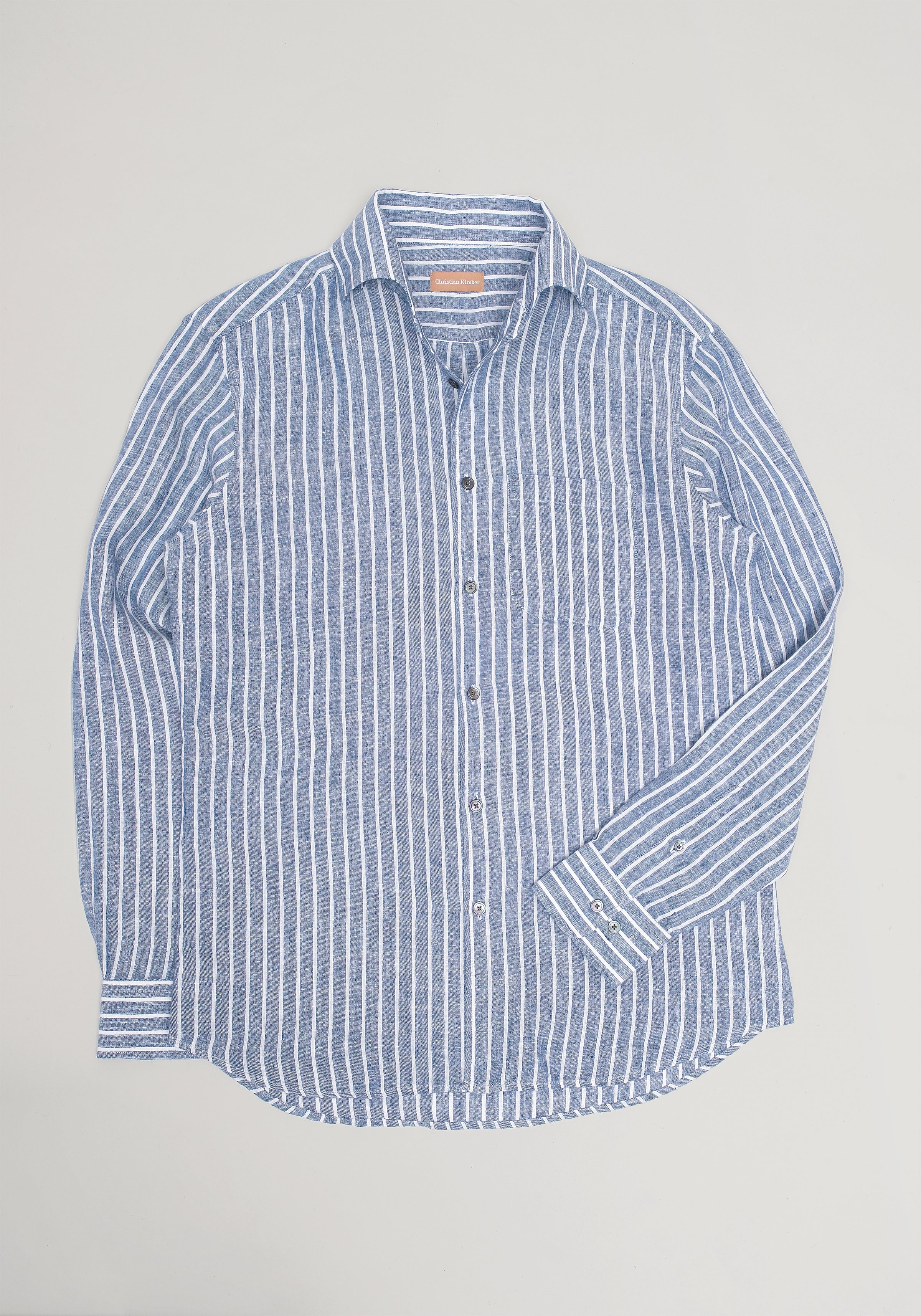 Christian Kimber Linen Holiday Shirt - Blue