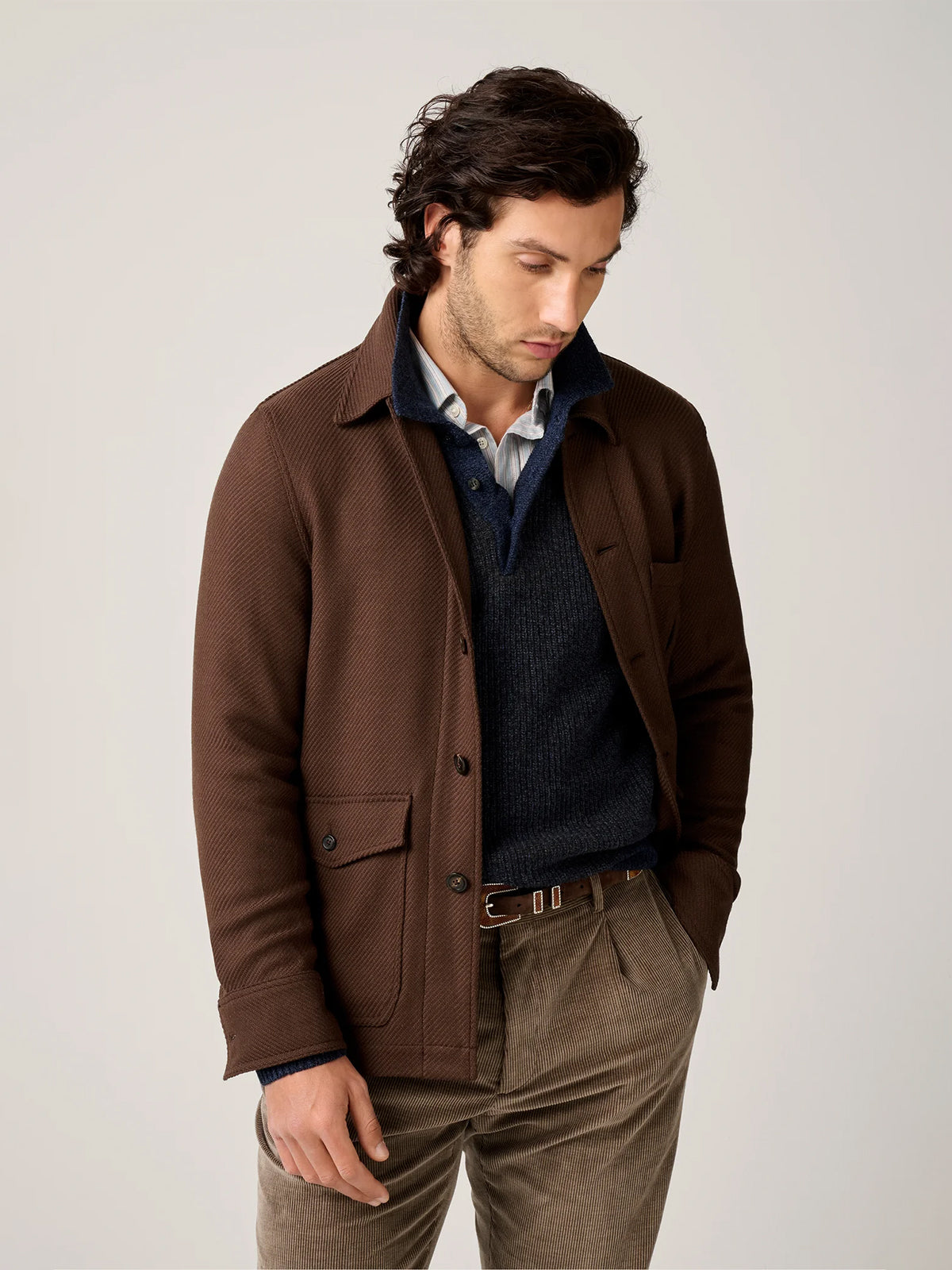 Christian Kimber Wool Chore Jacket - Chocolate  Brown