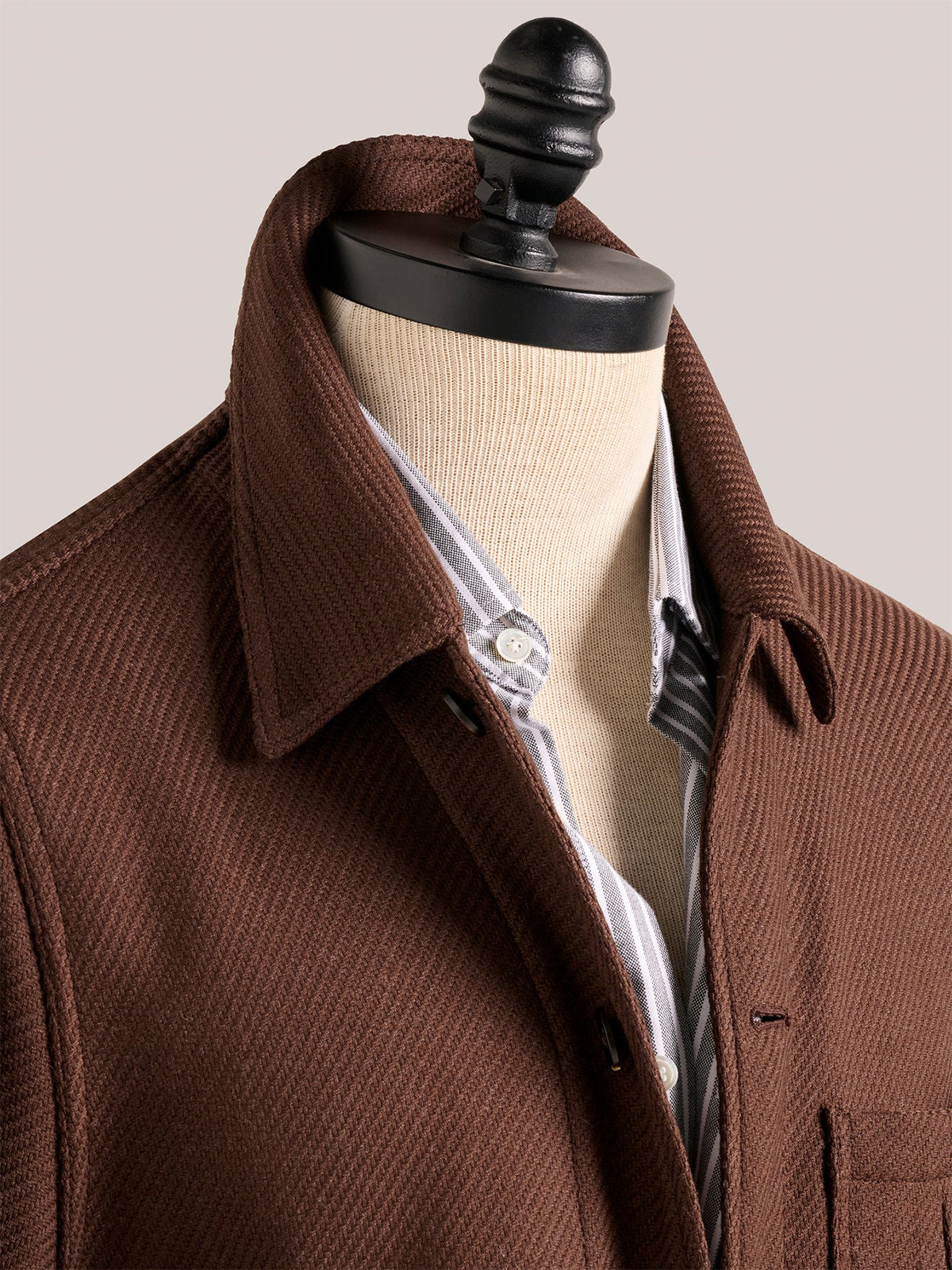 Christian Kimber Wool Chore Jacket - Chocolate  Brown