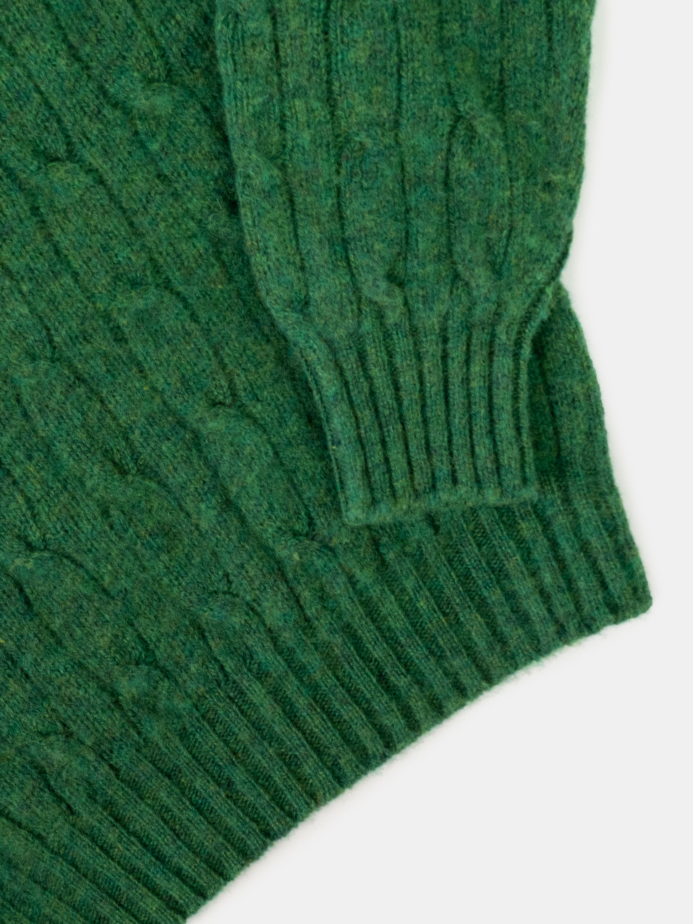 Cable Crew Neck Sweater - Clover
