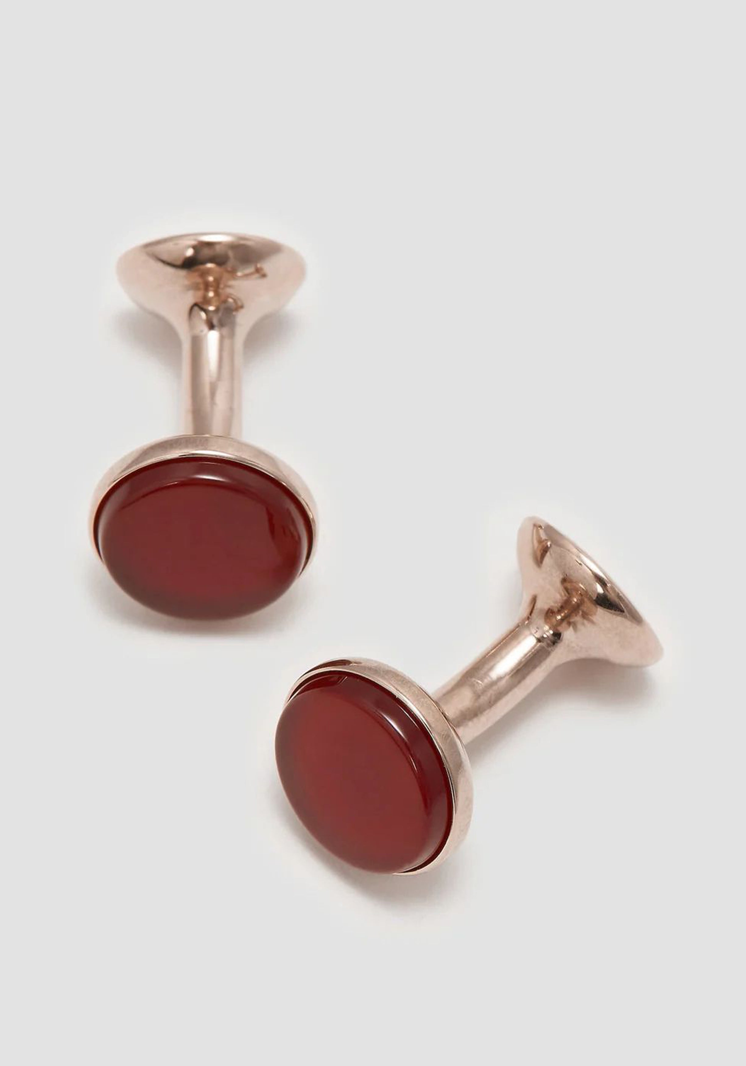 Codis Maya Rose Gold Bow Cufflinks - Cornelian