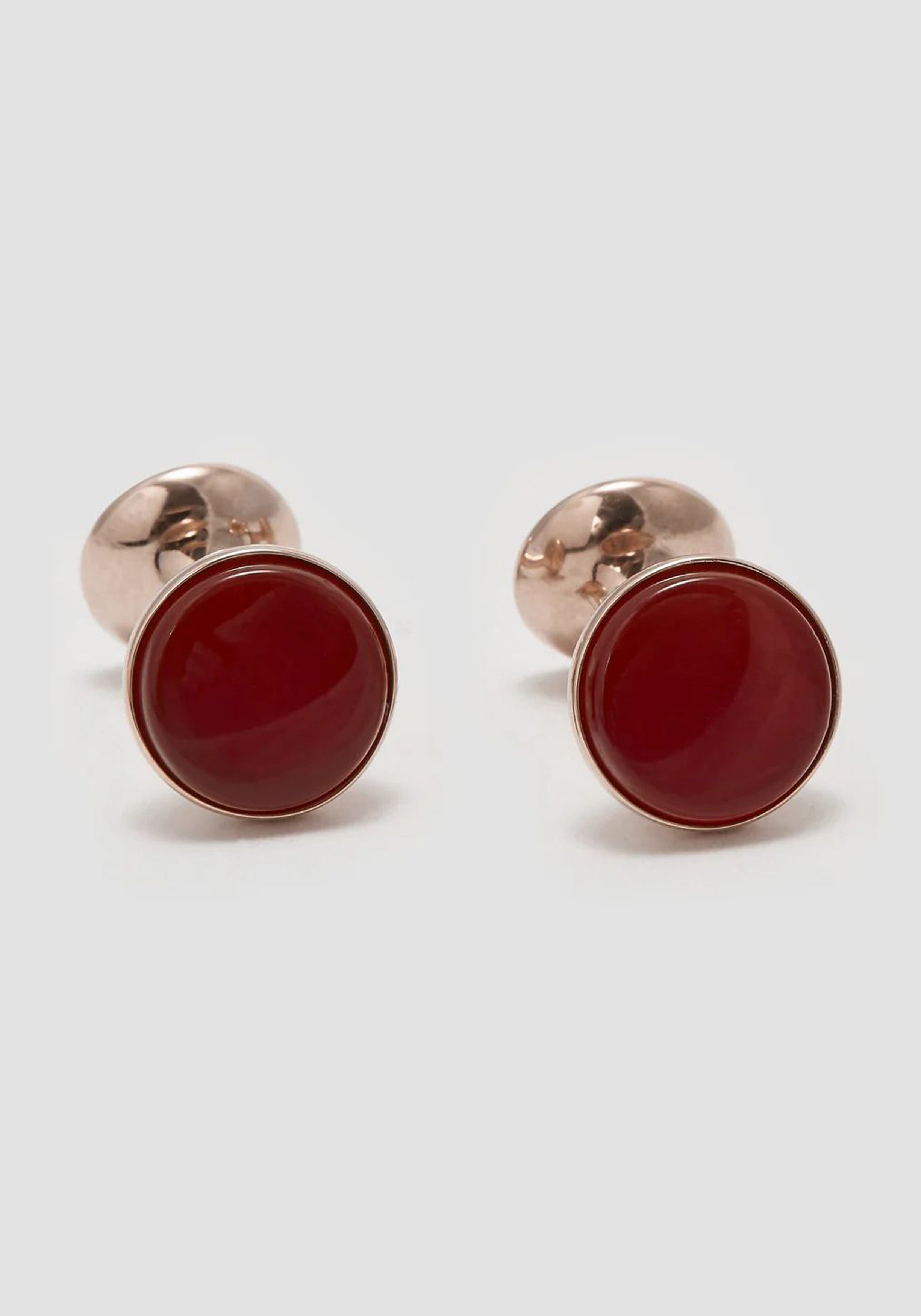 Codis Maya Rose Gold Bow Cufflinks - Cornelian