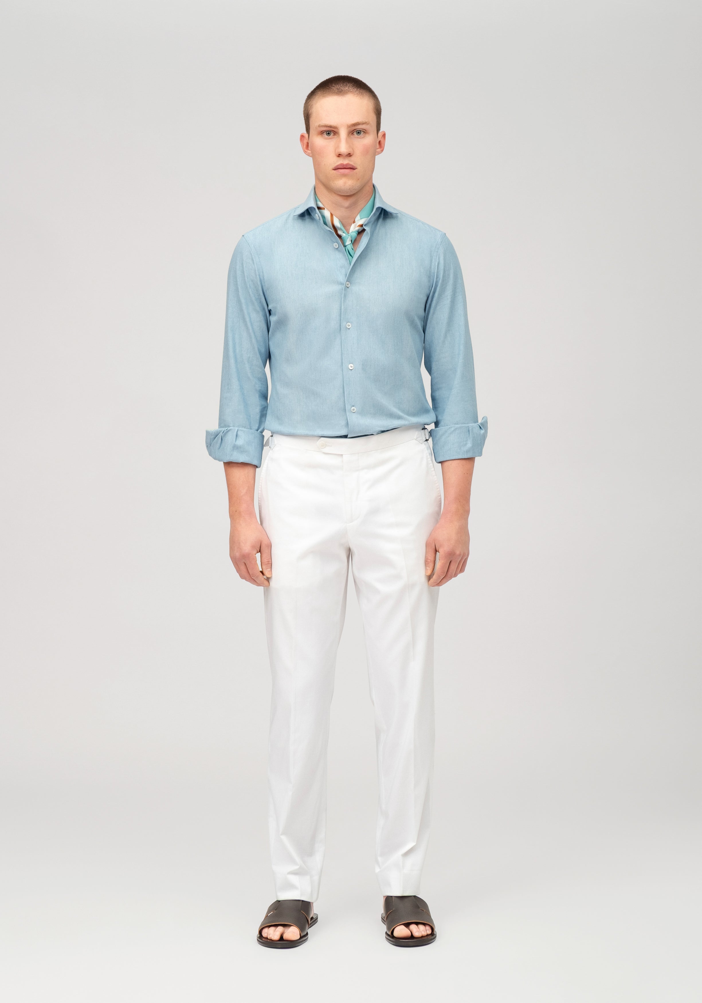 Washed Chambray Shirt – Light Blue