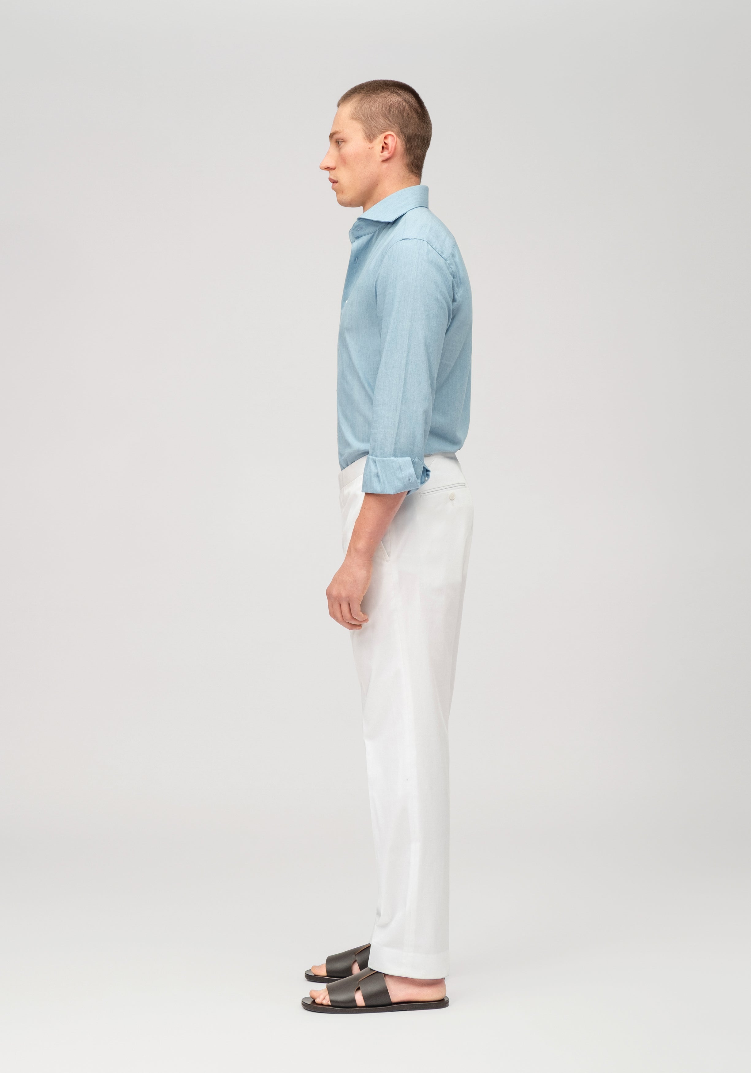 Washed Chambray Shirt – Light Blue