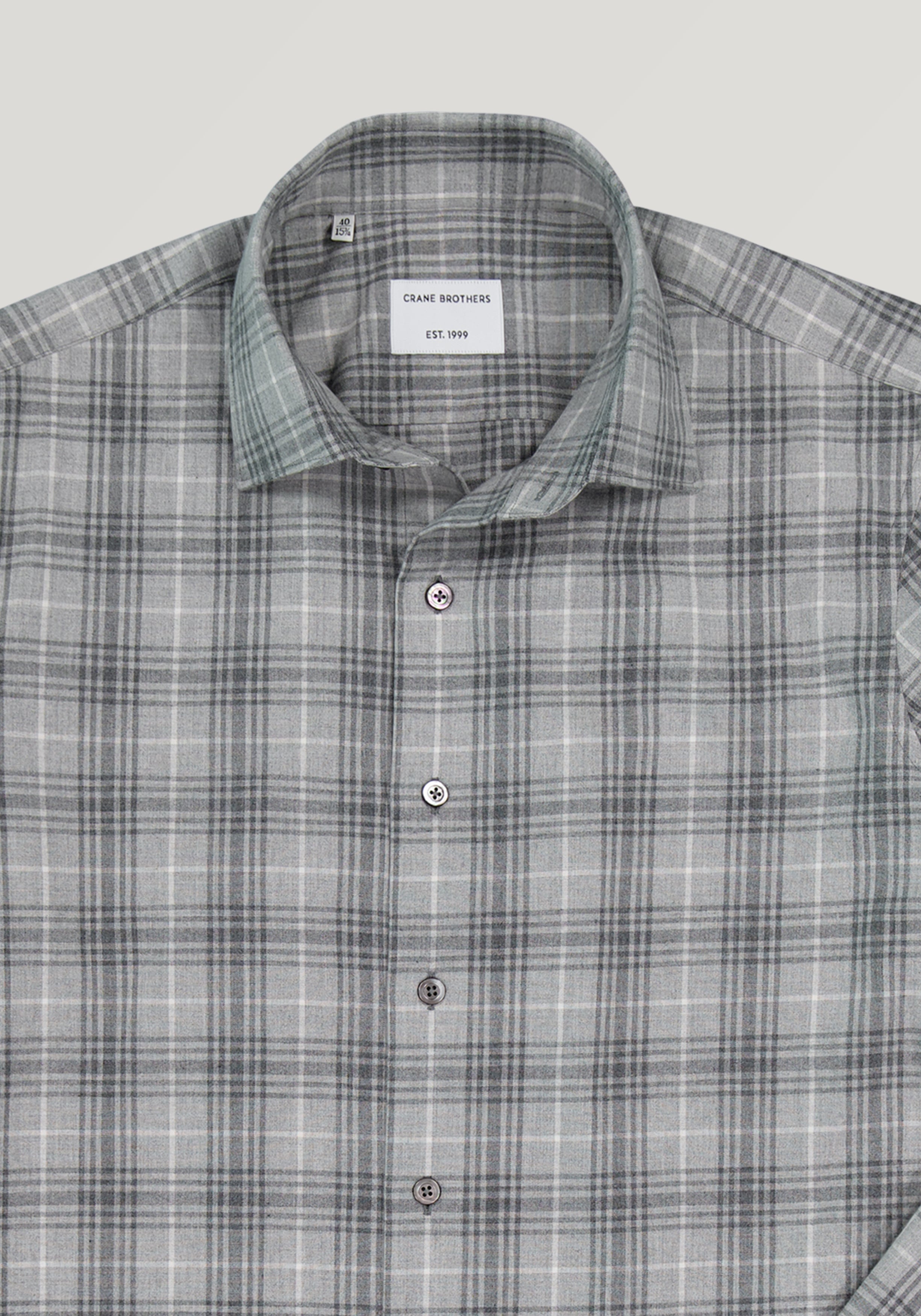 Cotton Flannel Shirt - Chalk Check