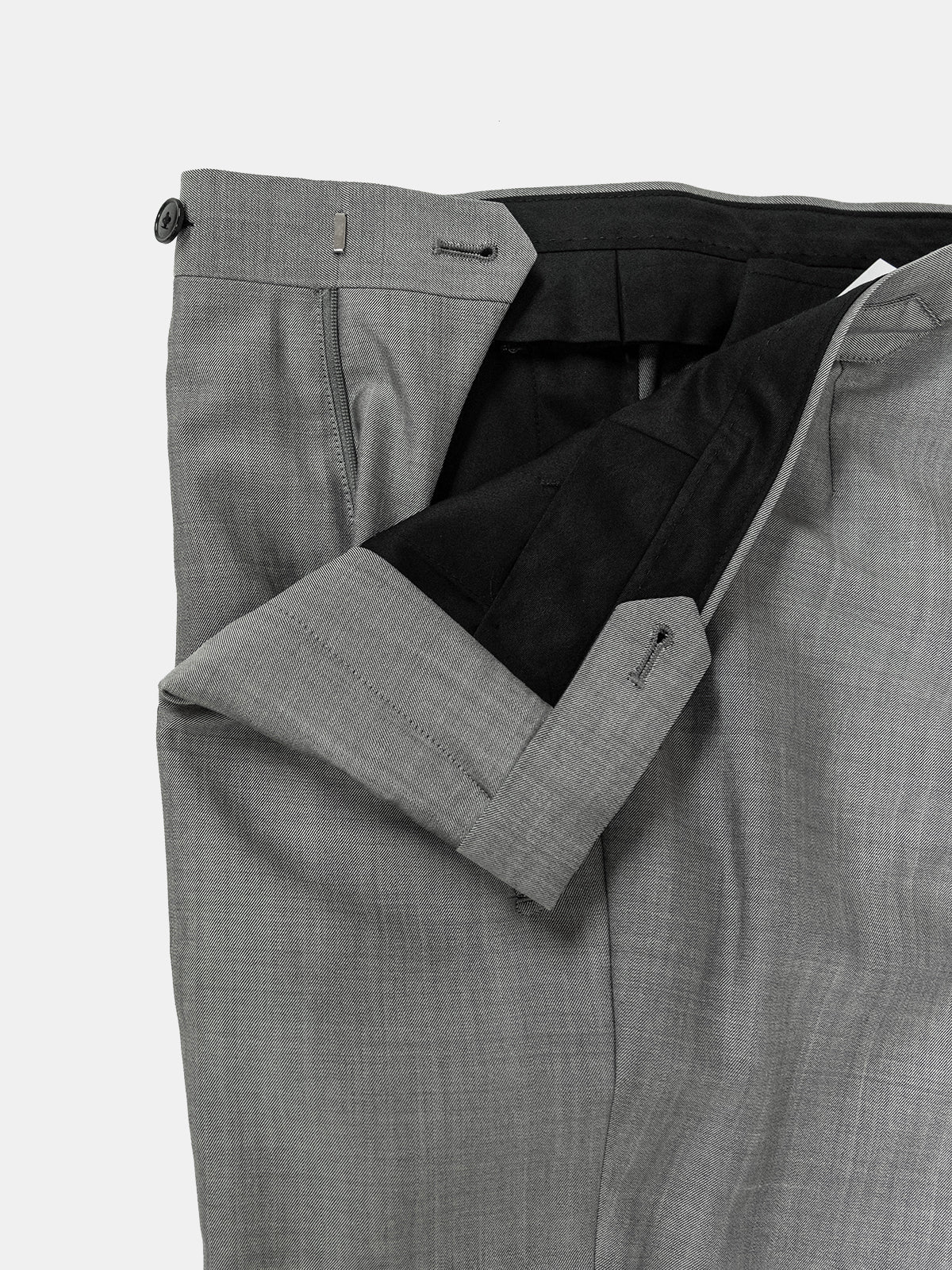 Grey Twill Wool and Mohair Peak Lapel Tuxedo - Production Sample