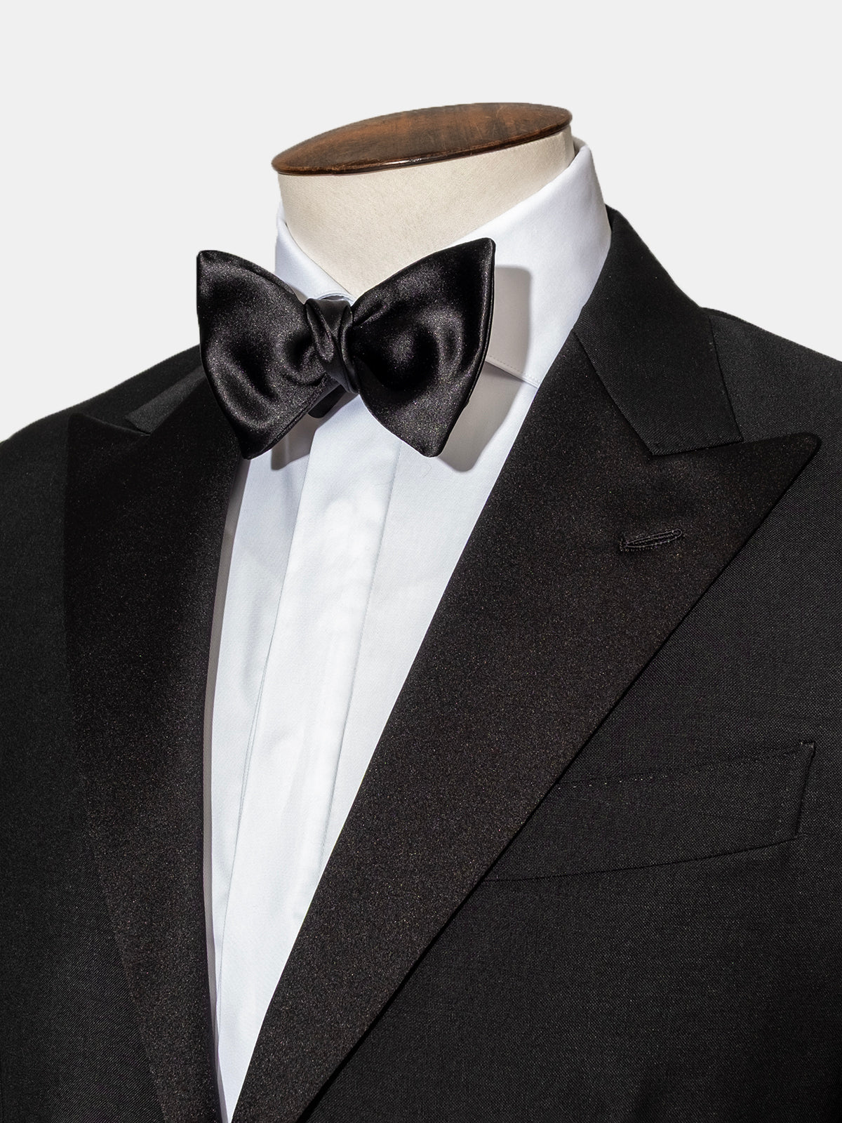 Black Wool and Mohair Peak Lapel Tuxedo - Production Sample