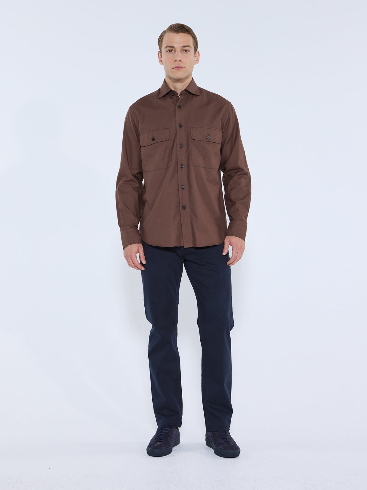 Double Pocket Overshirt - Umber LUCKY LAST