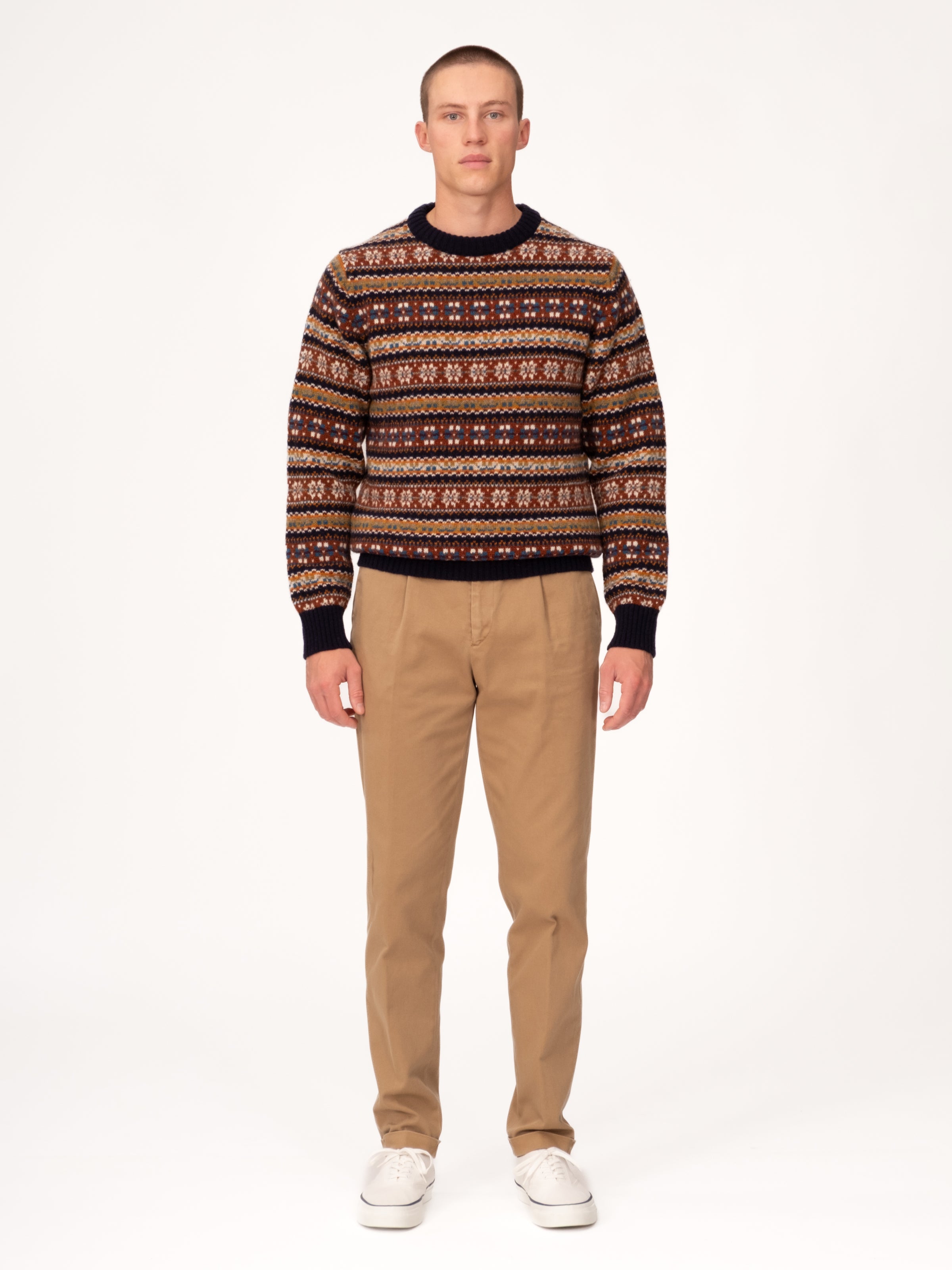 Fair Isle Crew Neck Sweater - Multi Colour