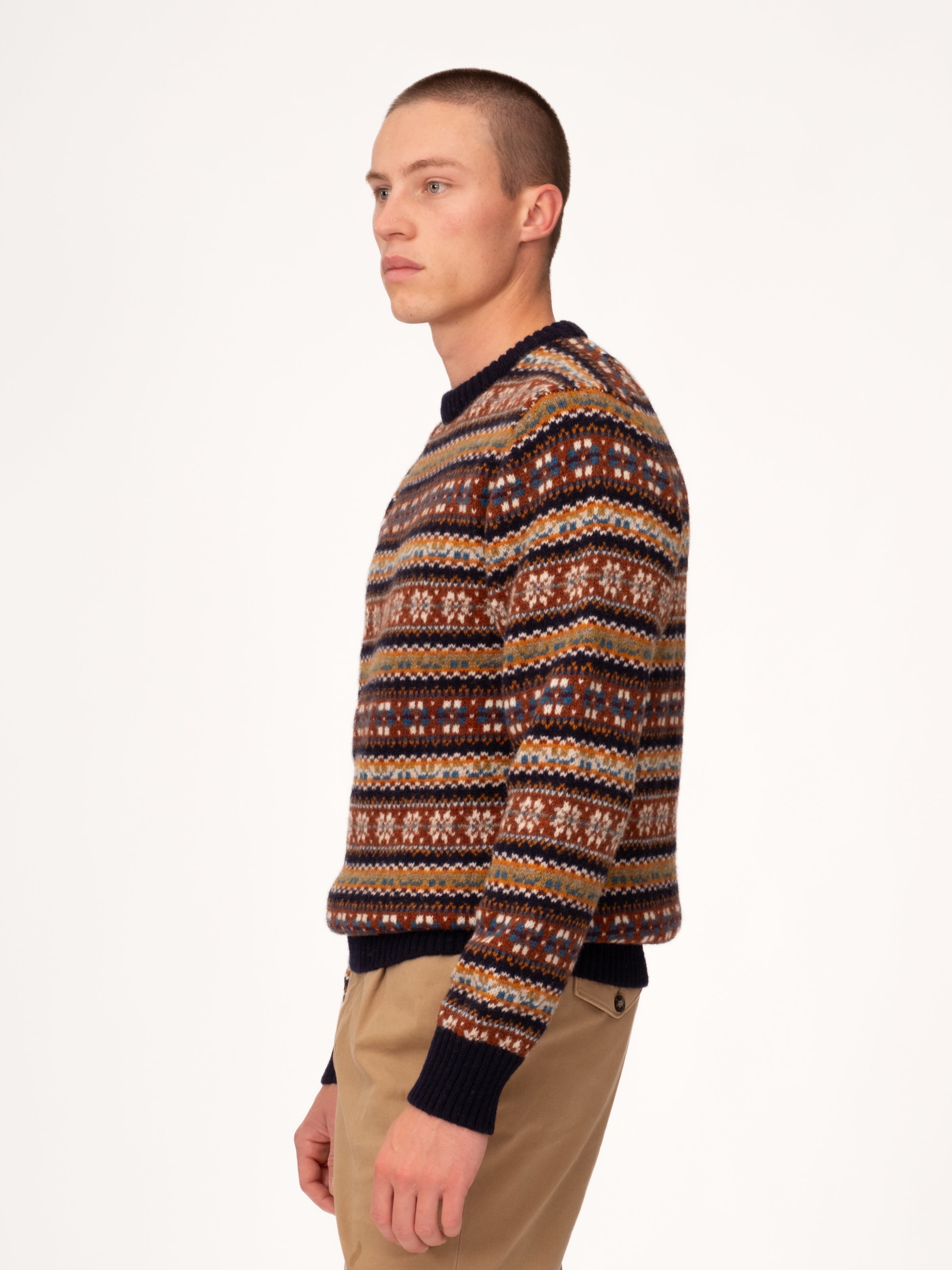 Fair Isle Crew Neck Sweater - Multi Colour