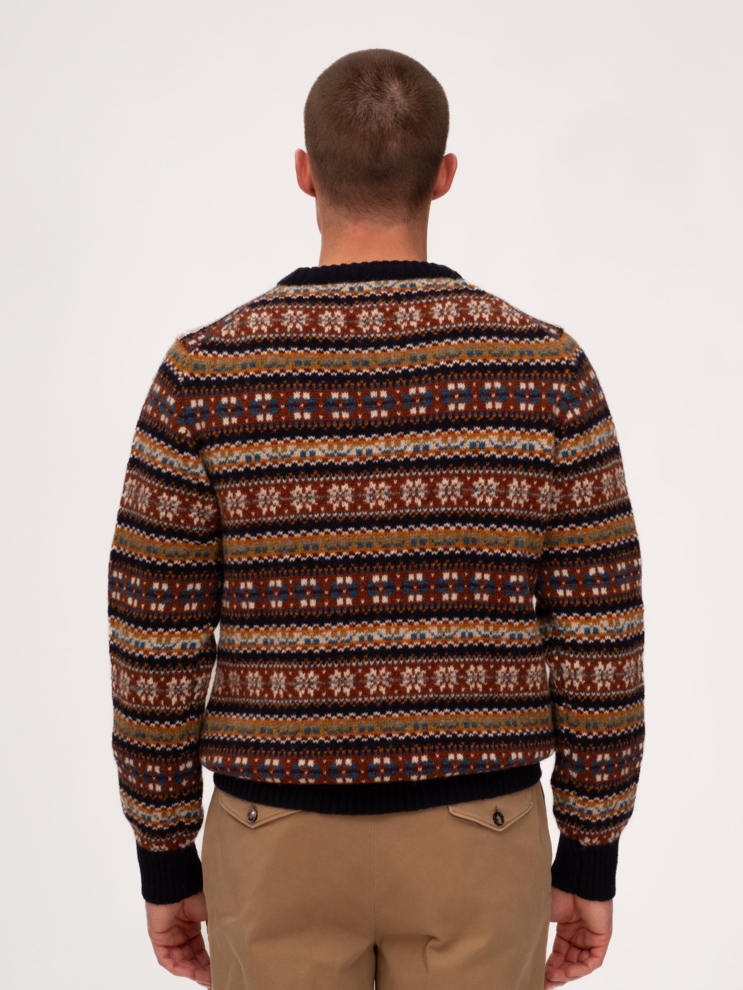 Fair Isle Crew Neck Sweater - Multi Colour