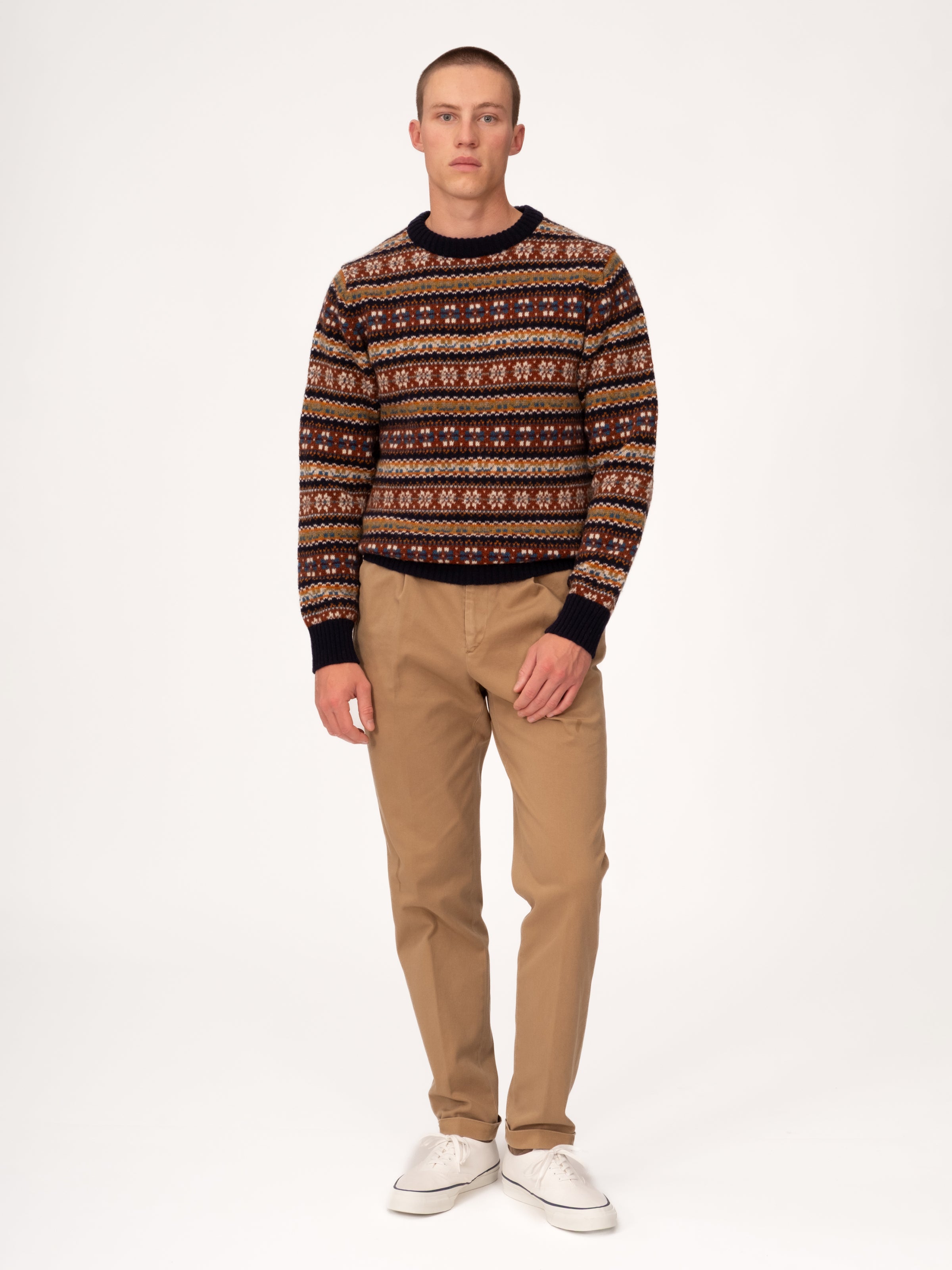 Fair Isle Crew Neck Sweater - Multi Colour