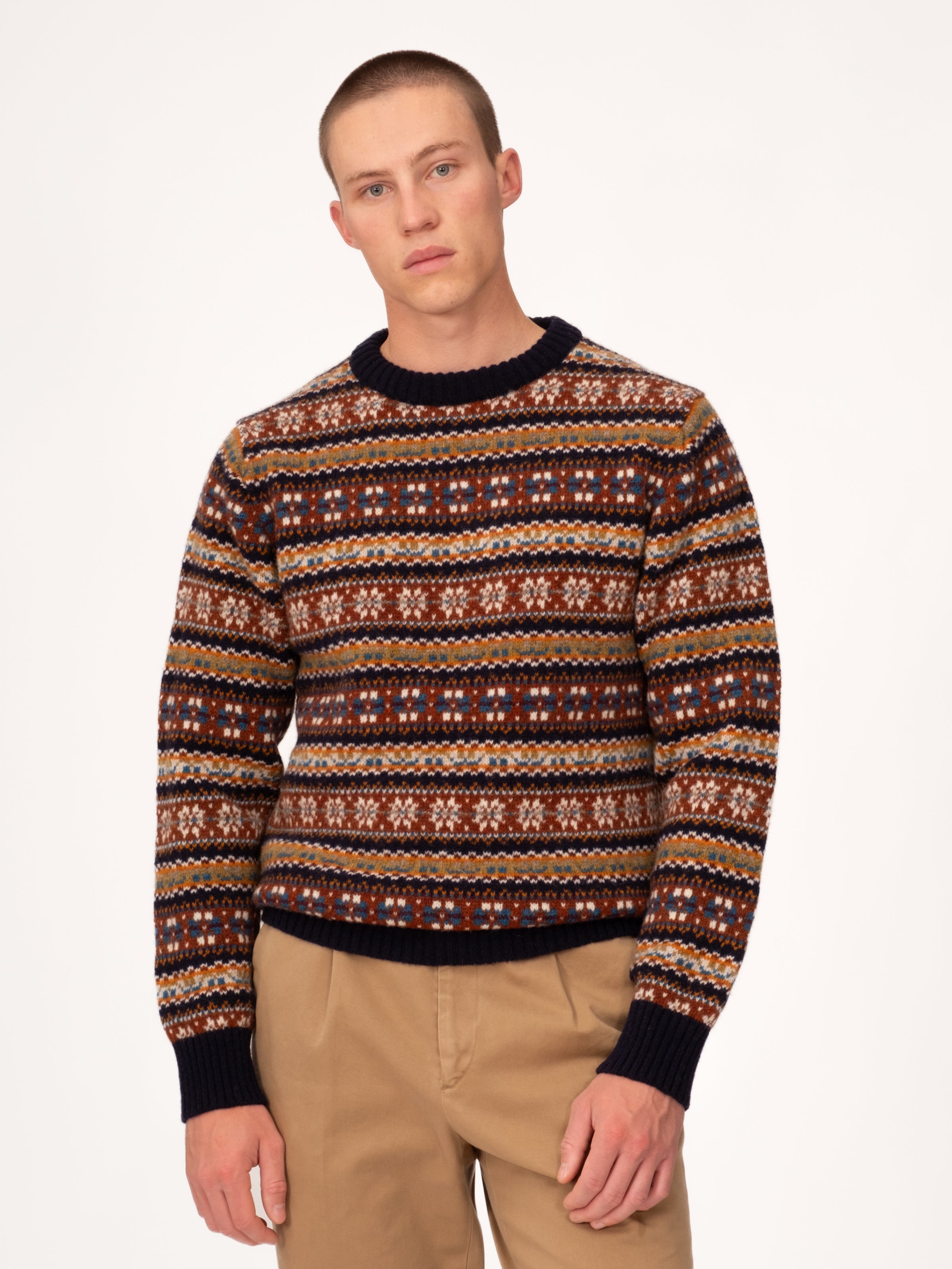 Fair Isle Crew Neck Sweater - Multi Colour