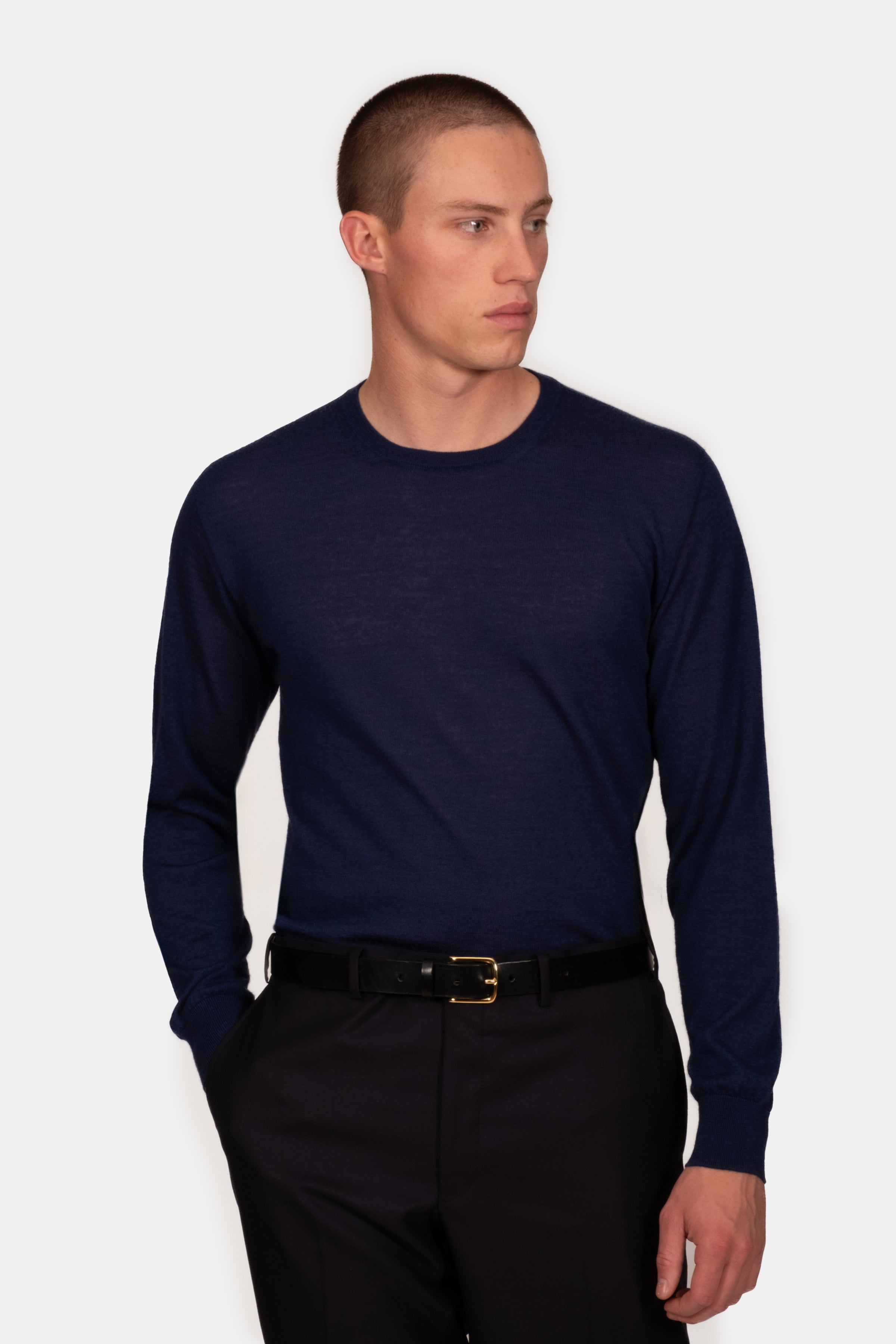 2 Ply Merino Crew Neck Sweater - Tussock
