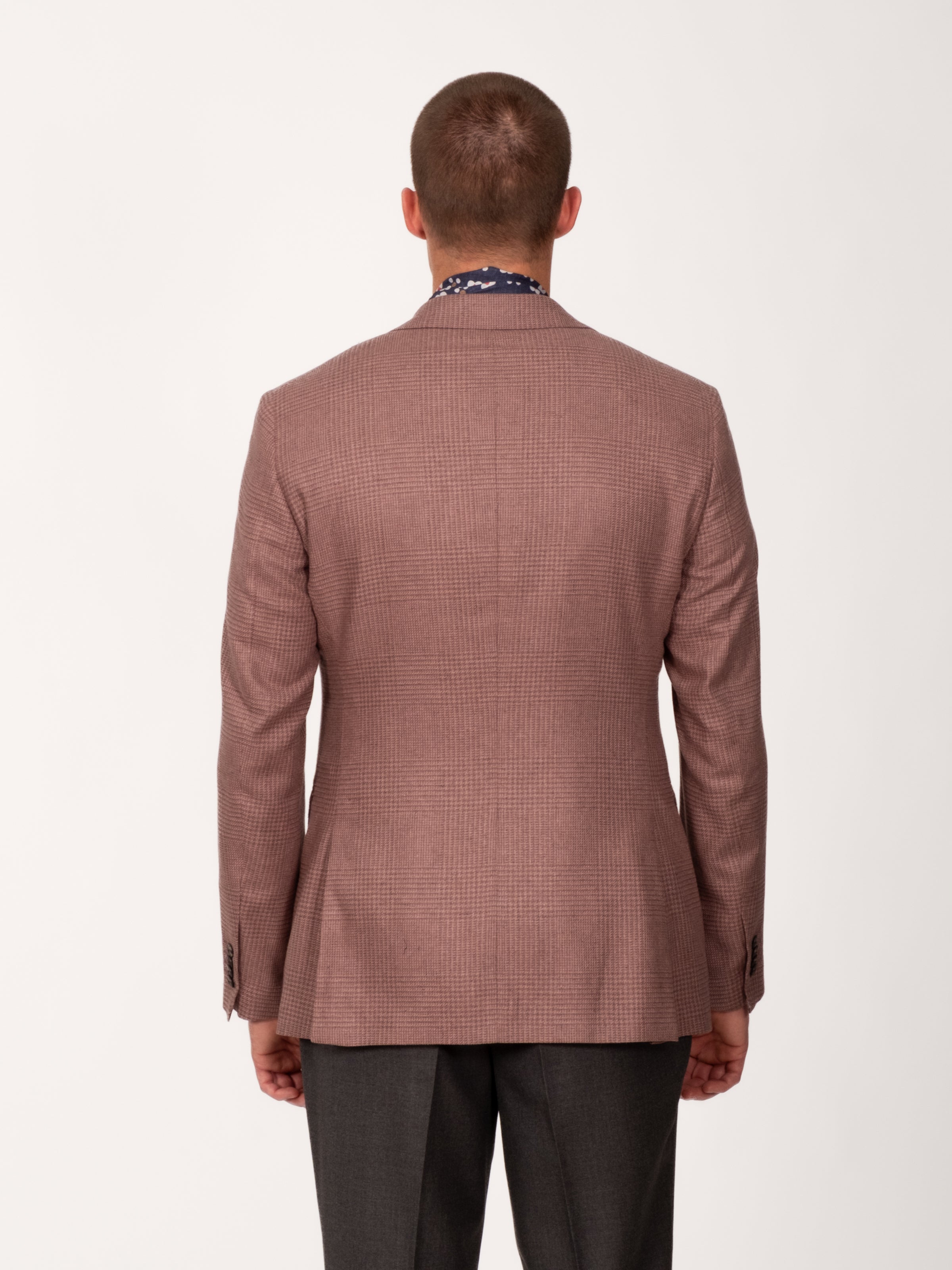 Silk Glencheck Blazer - Mauve