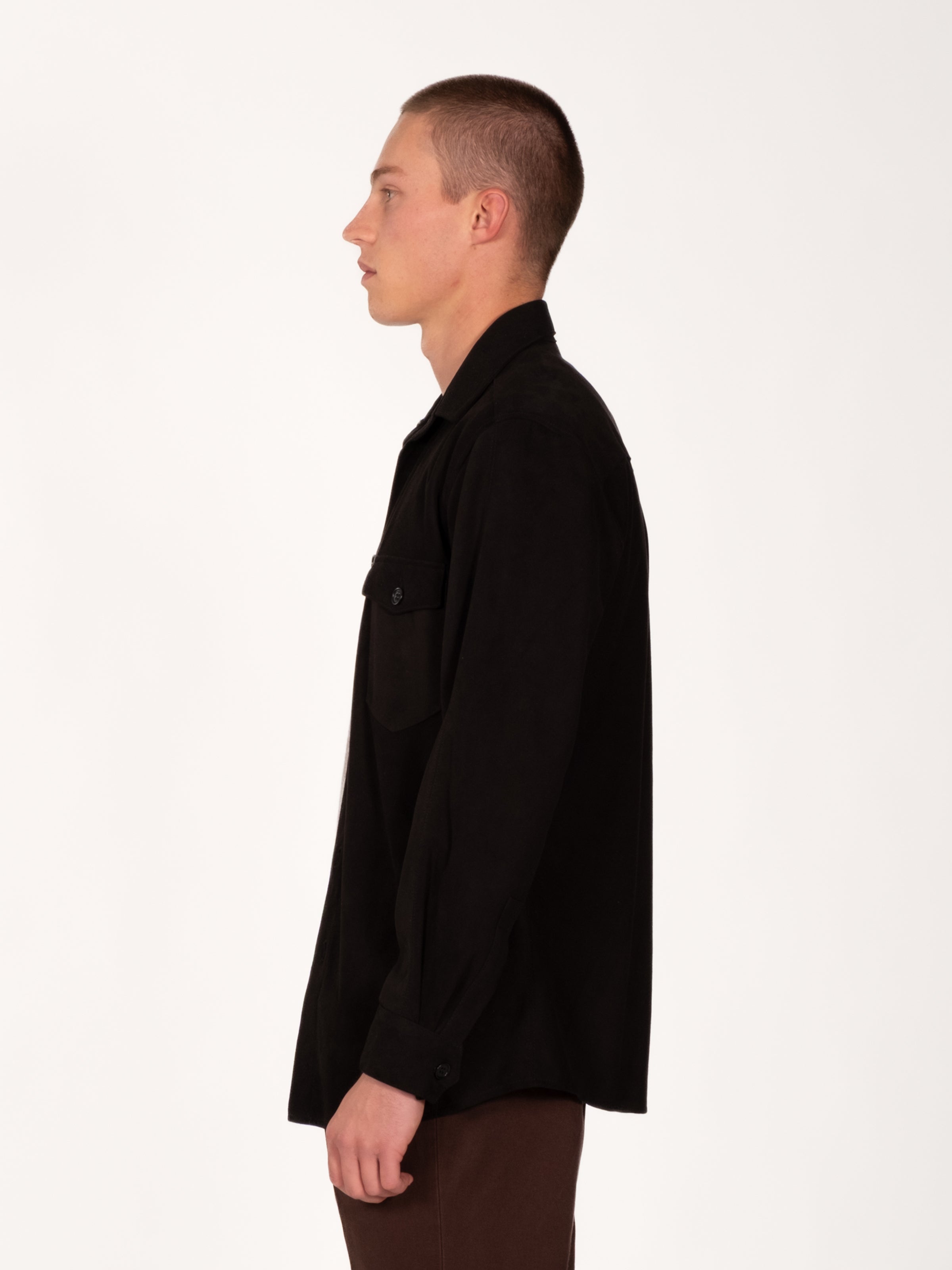 Suede Overshirt - Black