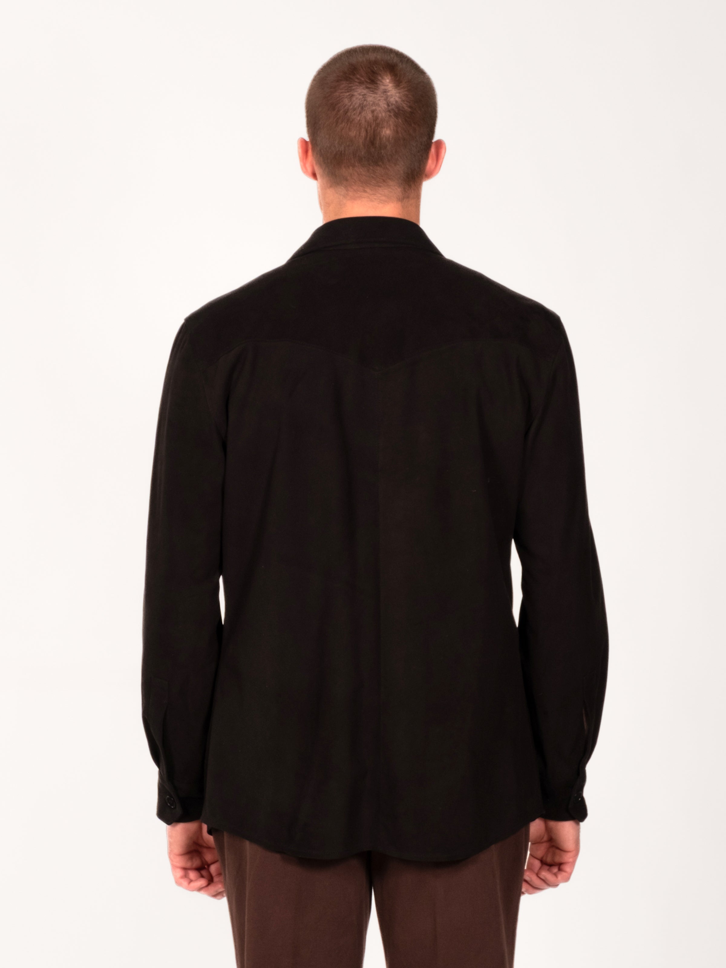 Suede Overshirt - Black