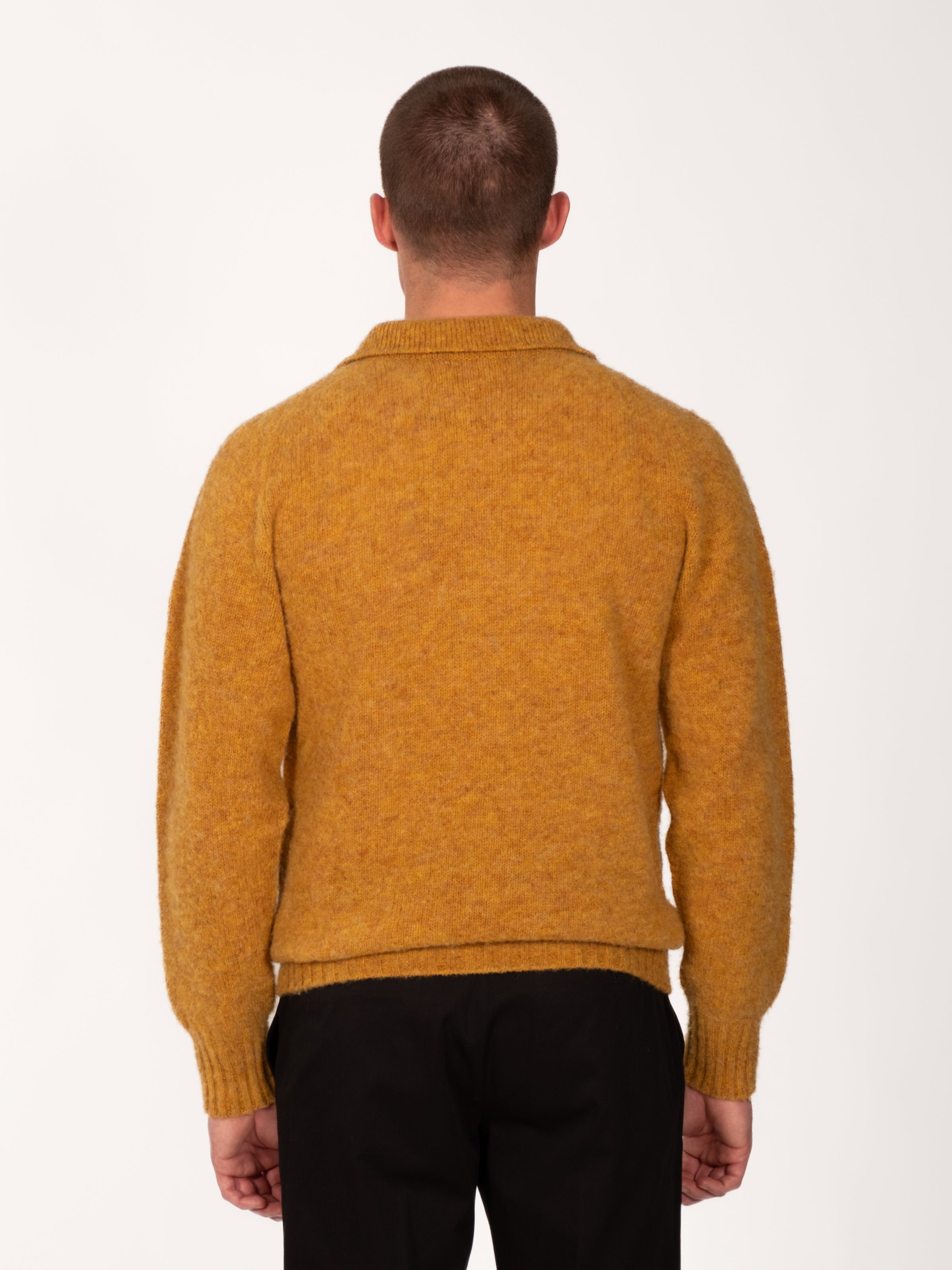 Heavy Gauge Shetland Polo - Cumin