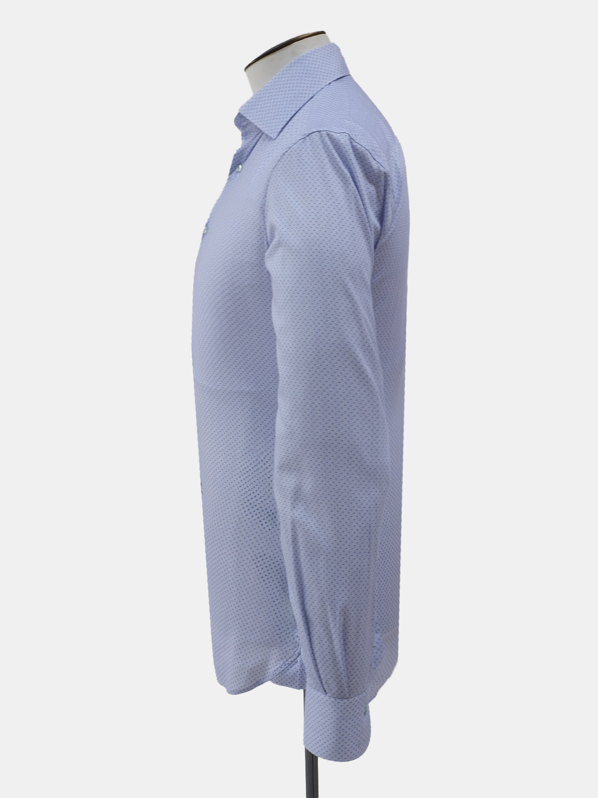 Blue and Brown Dot Spread Collar Shirt  - LUCKY LAST