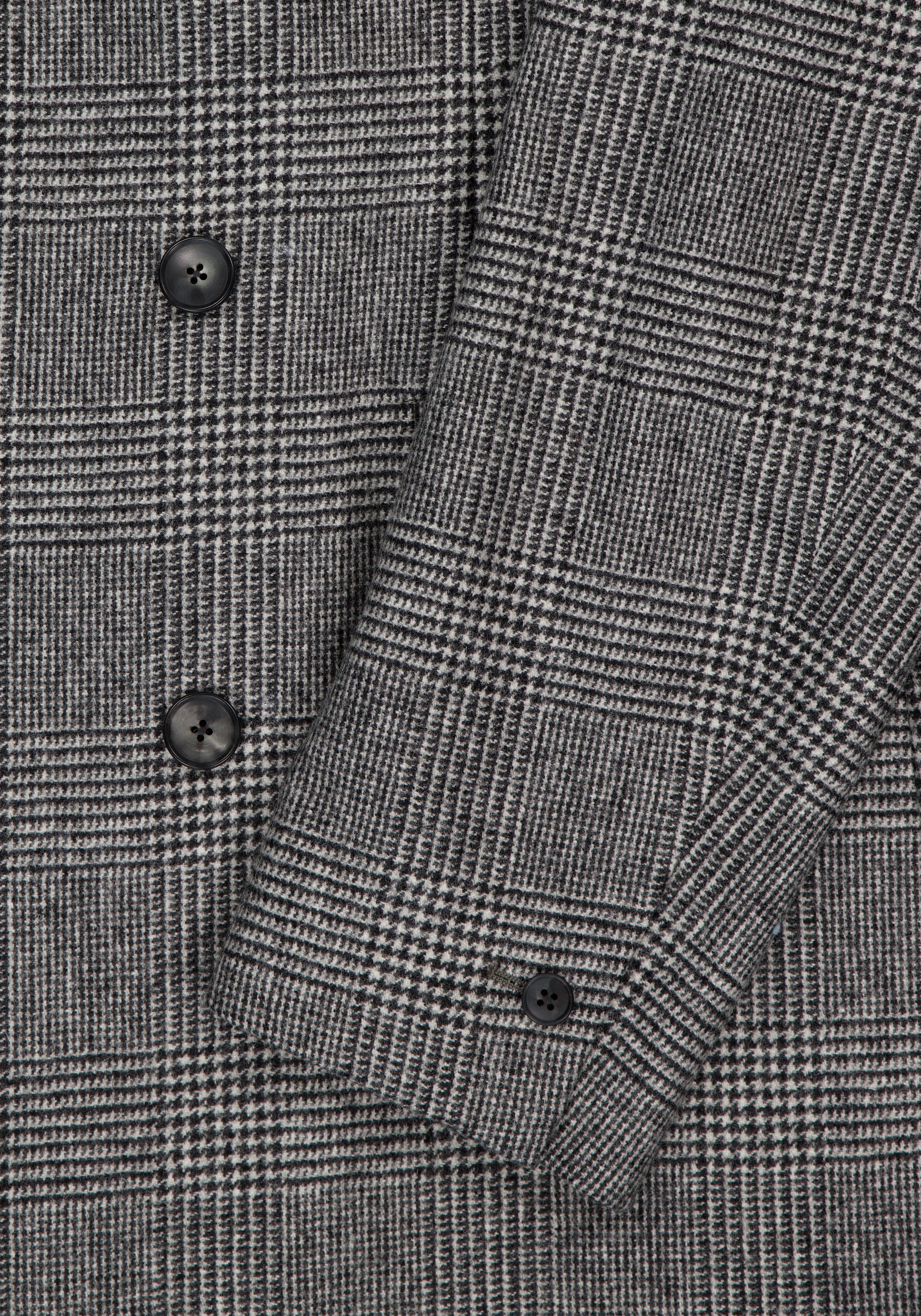 Double-Breasted Overcoat - Ecru & Black Glen Plaid