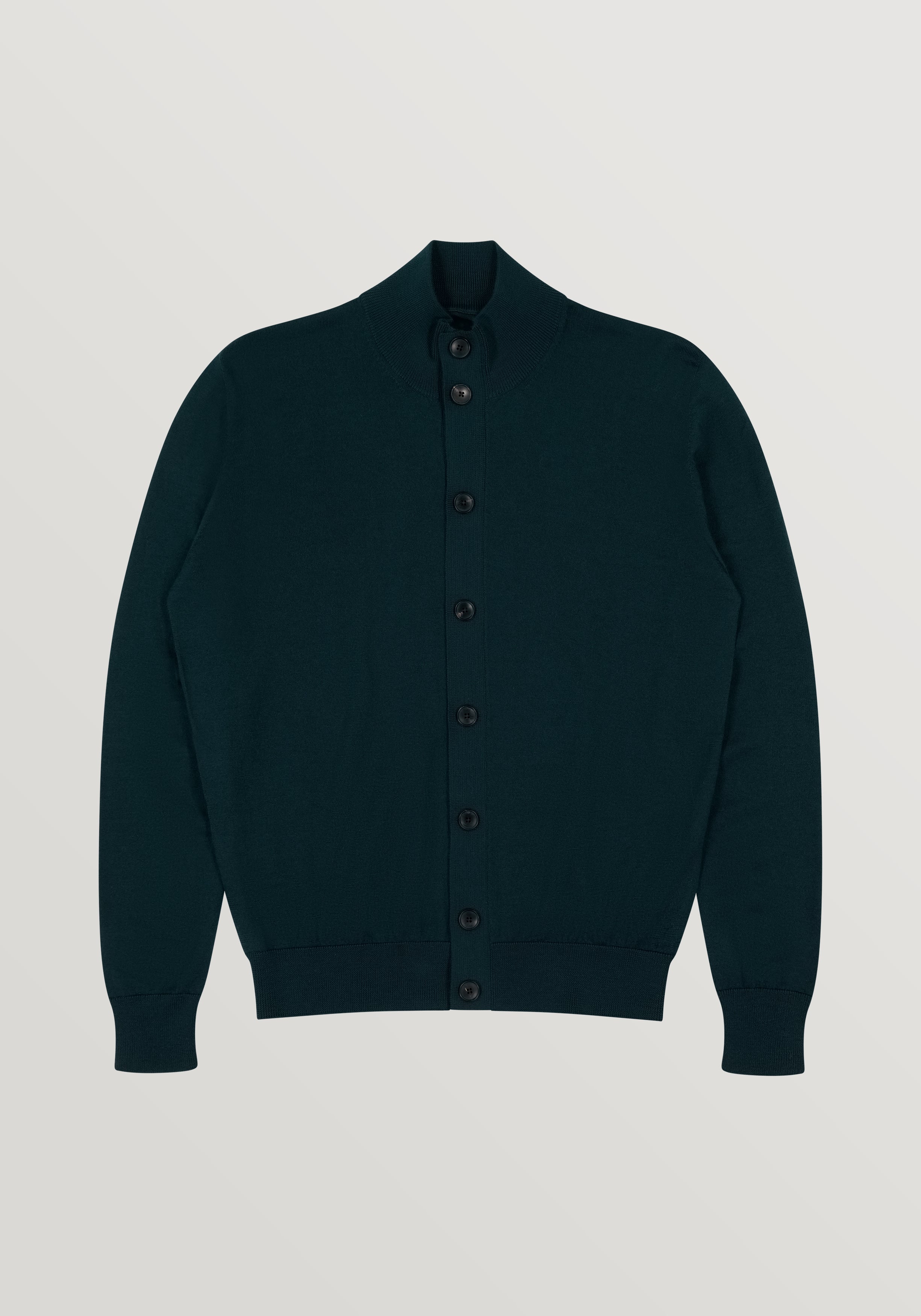 Extra-Fine Merino Cardigan - Bottle Green