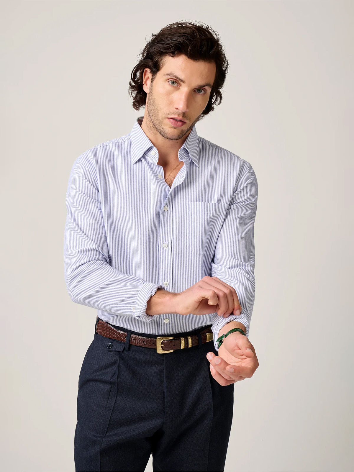 Christian Kimber Fenner Essential Oxford Shirt - Navy Stripe