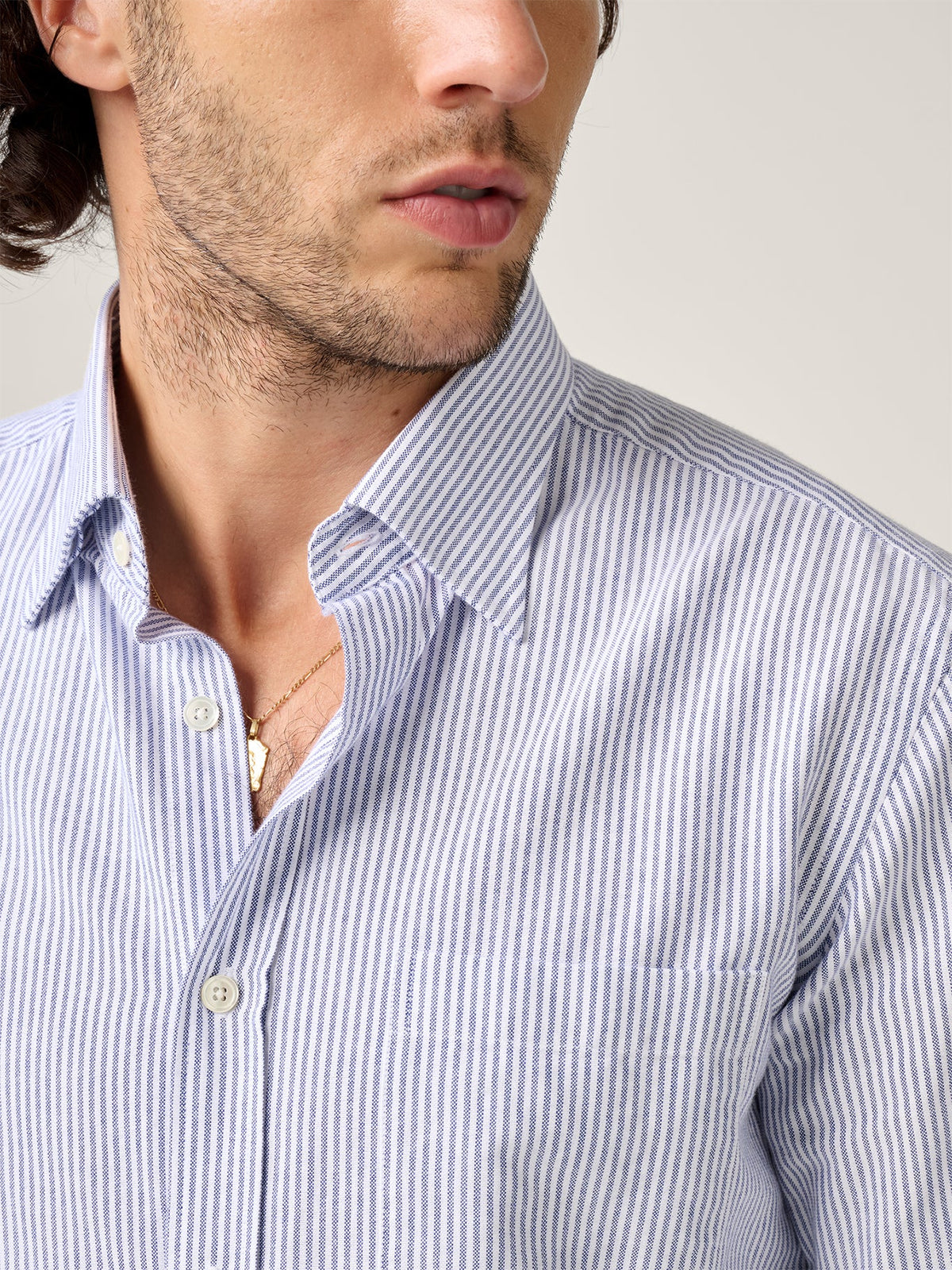 Christian Kimber Fenner Essential Oxford Shirt - Navy Stripe