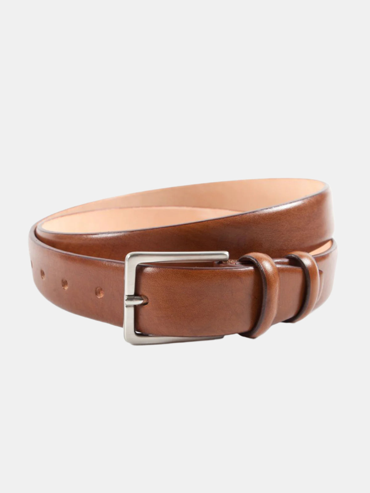 Polished Calf Leather Belt - Tan