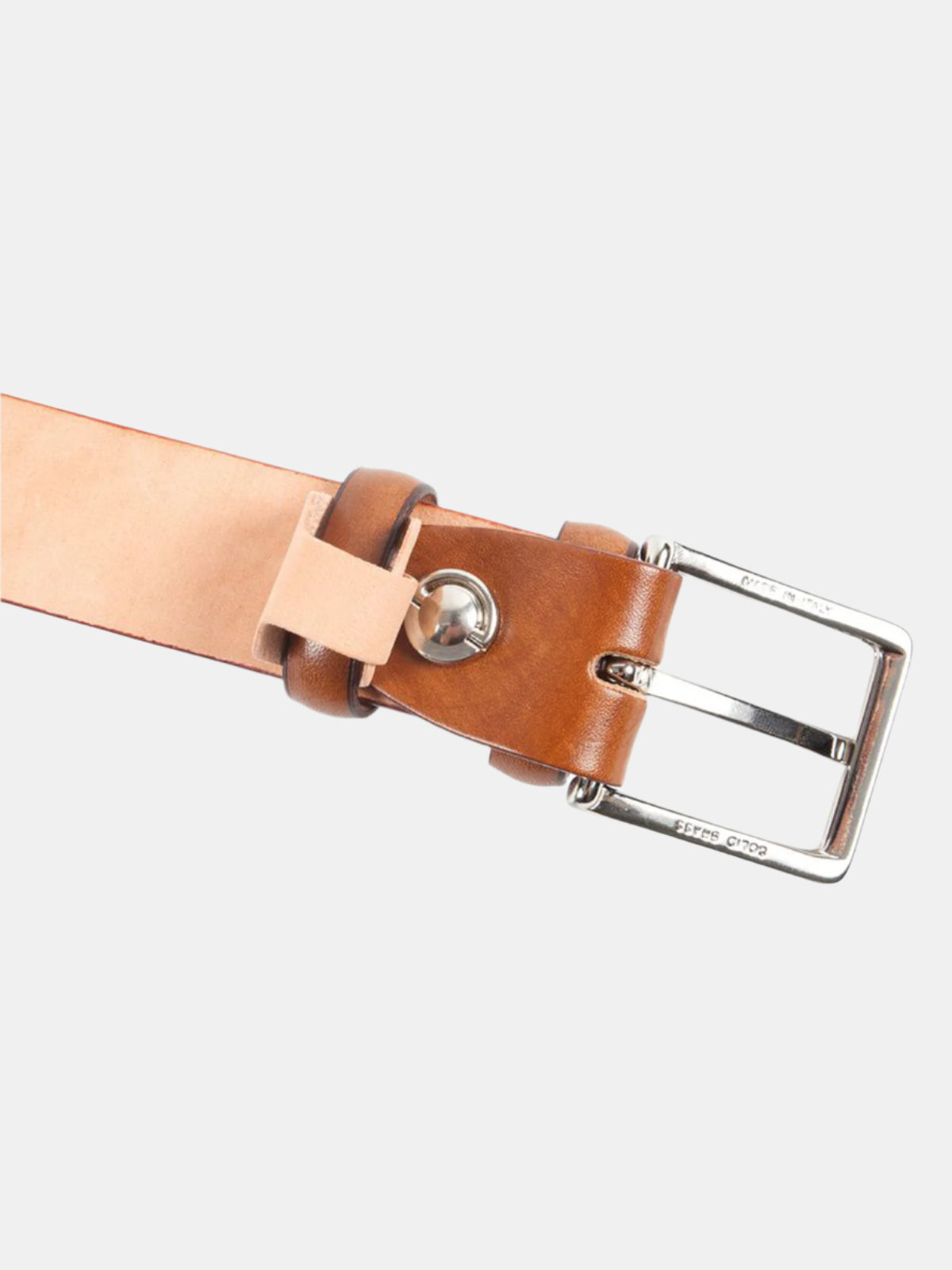 Polished Calf Leather Belt - Tan