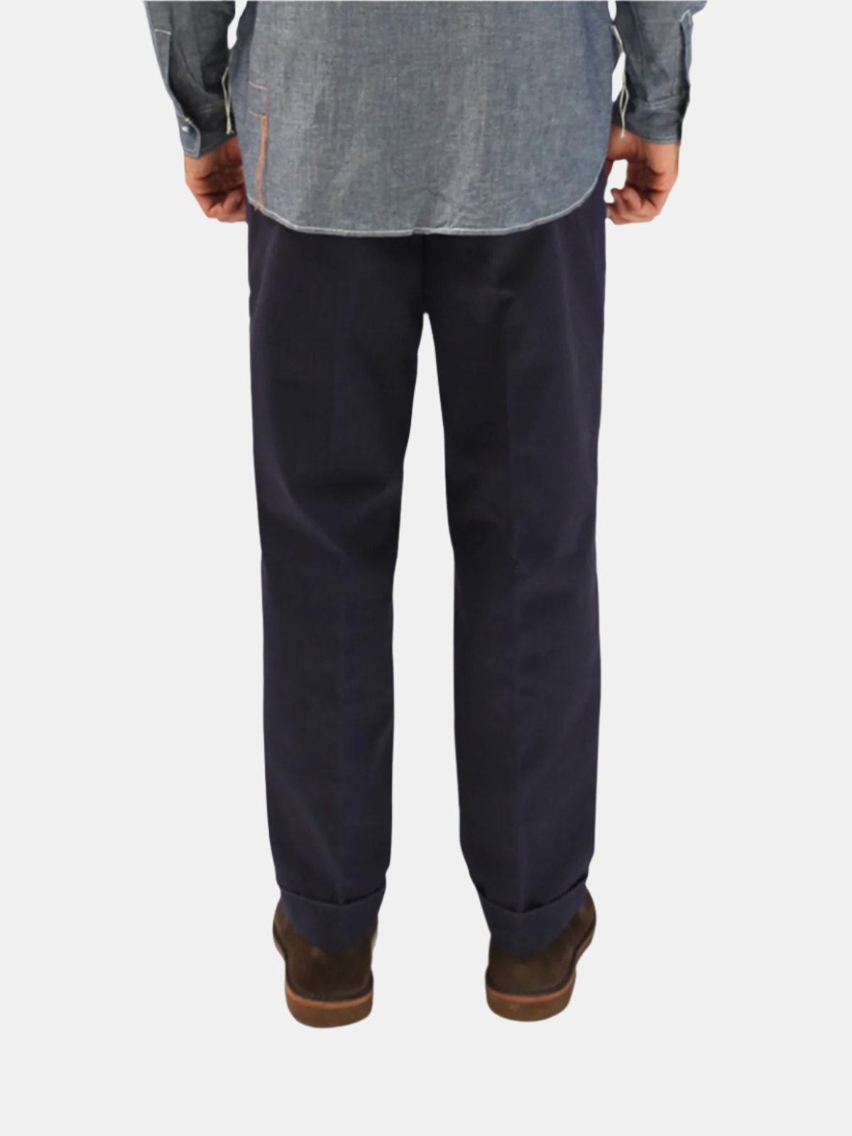 Fortela Pleated Seattle Trousers - Navy Herringbone