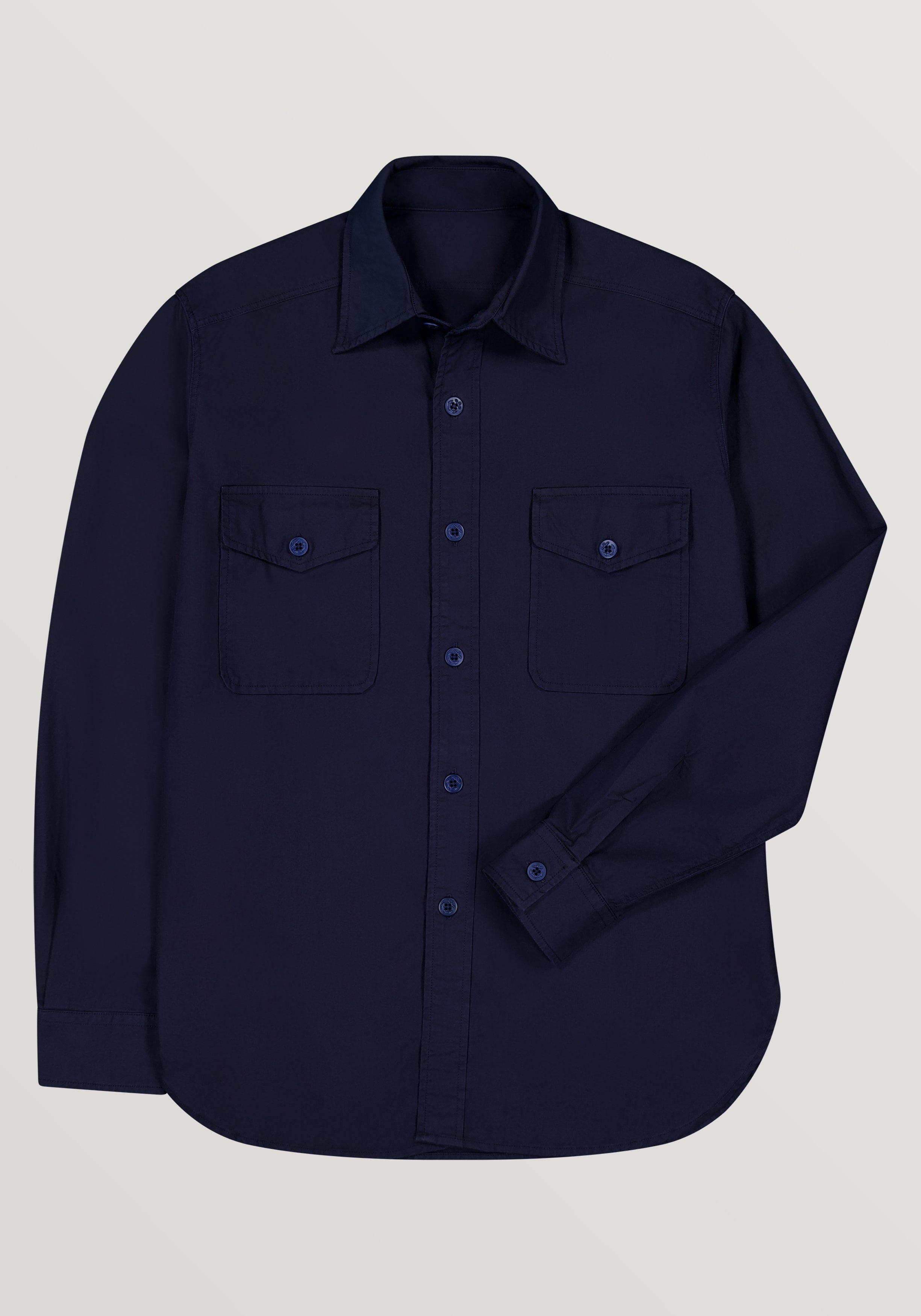 Fortela Twill Cotton Overshirt - Indigo