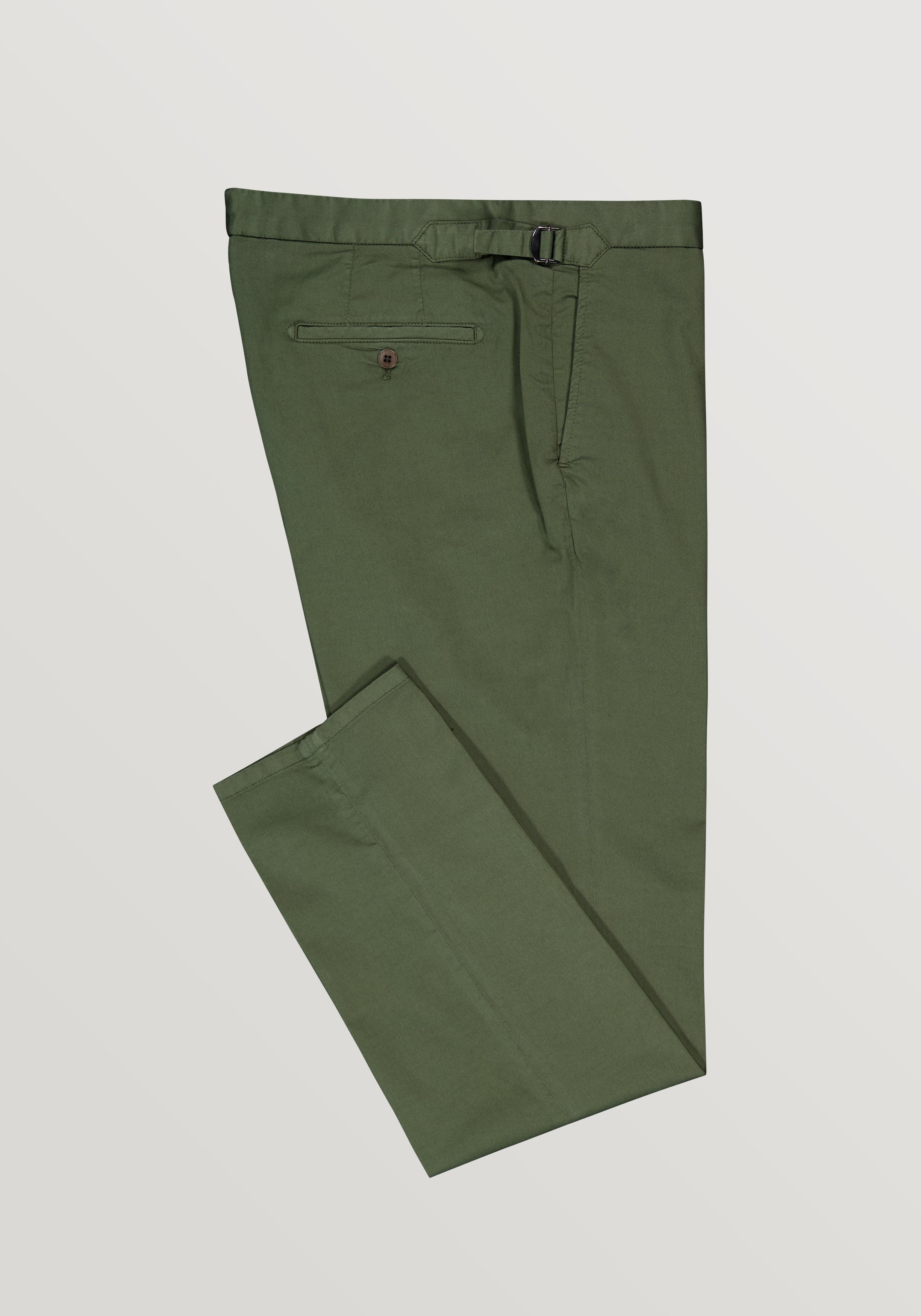 Garment-Dyed Twill Trouser - Olive