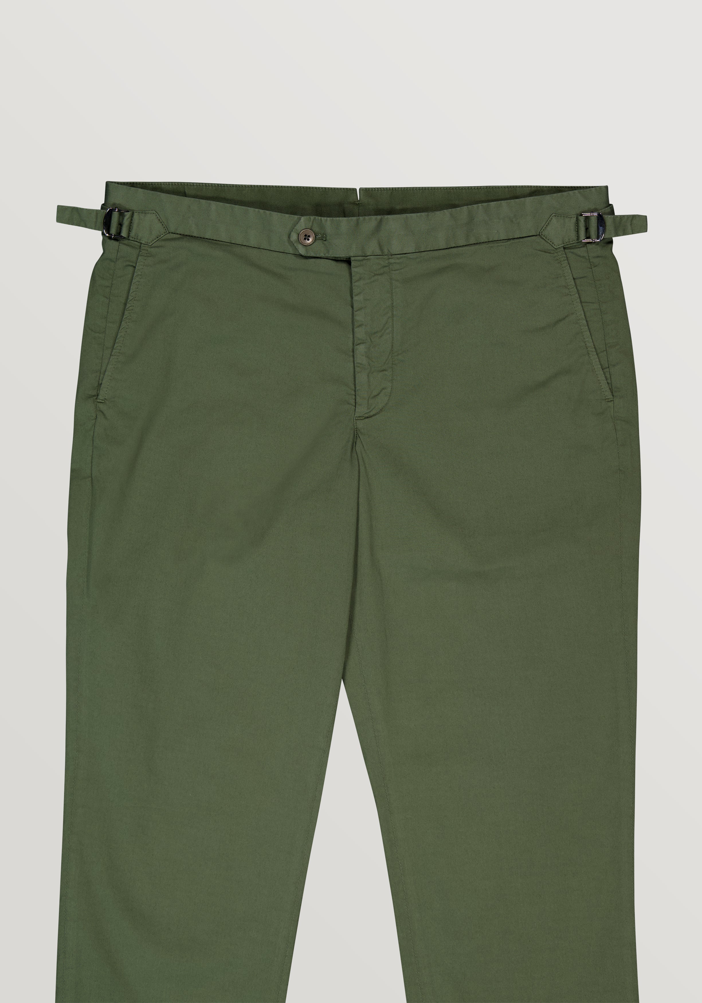 Garment-Dyed Twill Trouser - Olive