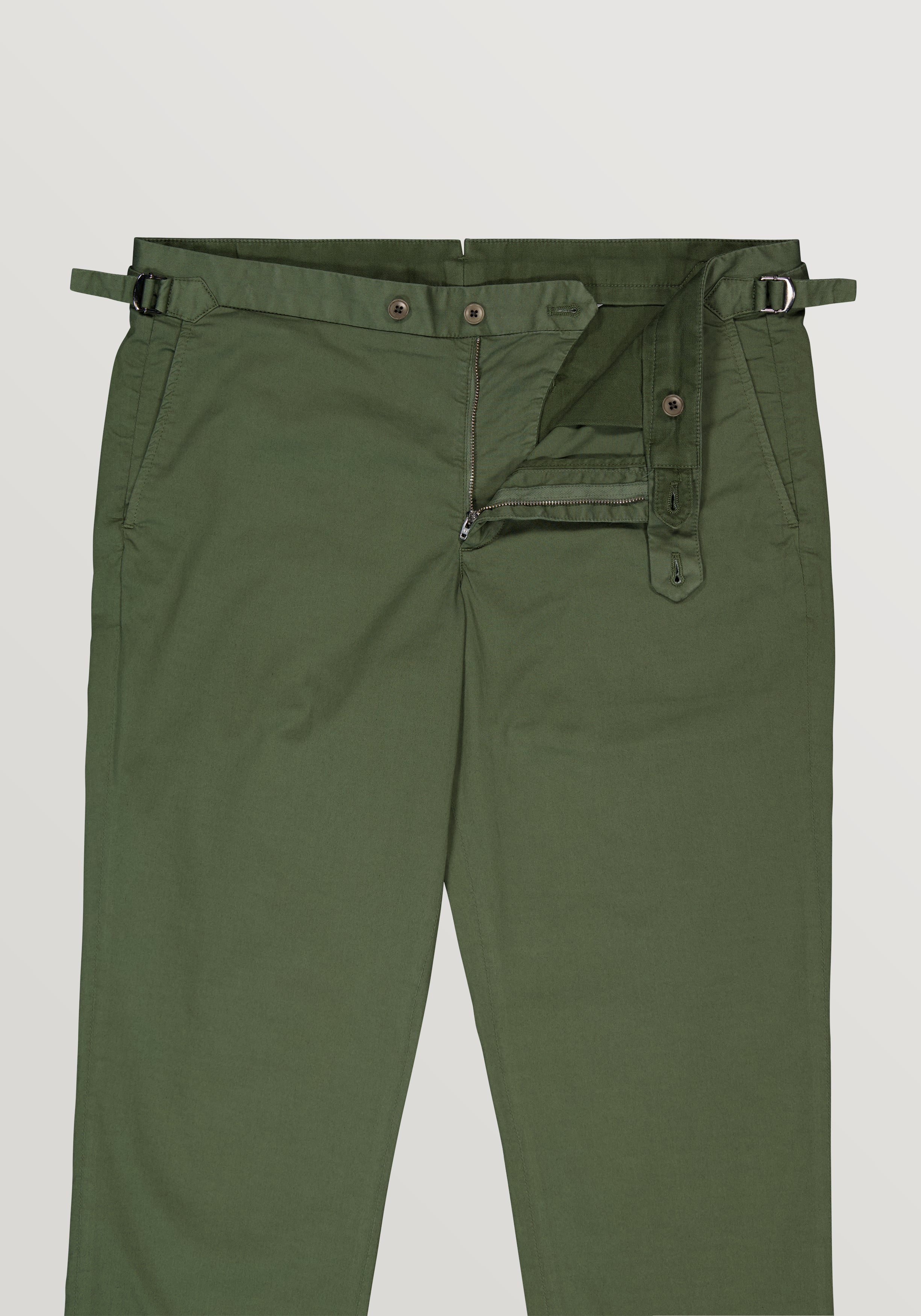 Garment-Dyed Twill Trouser - Olive