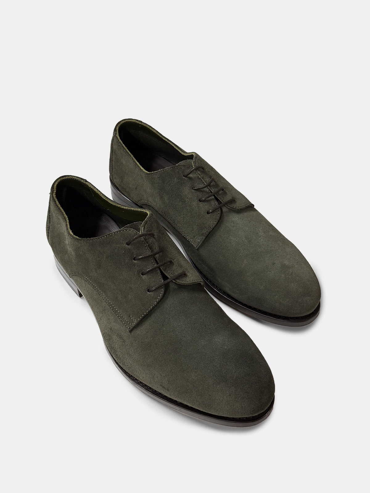 Green Suede Derby Lace-up Shoe - Sample  - LUCKY LAST
