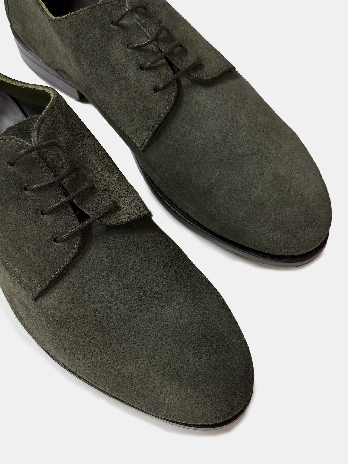 Green Suede Derby Lace-up Shoe - Sample  - LUCKY LAST