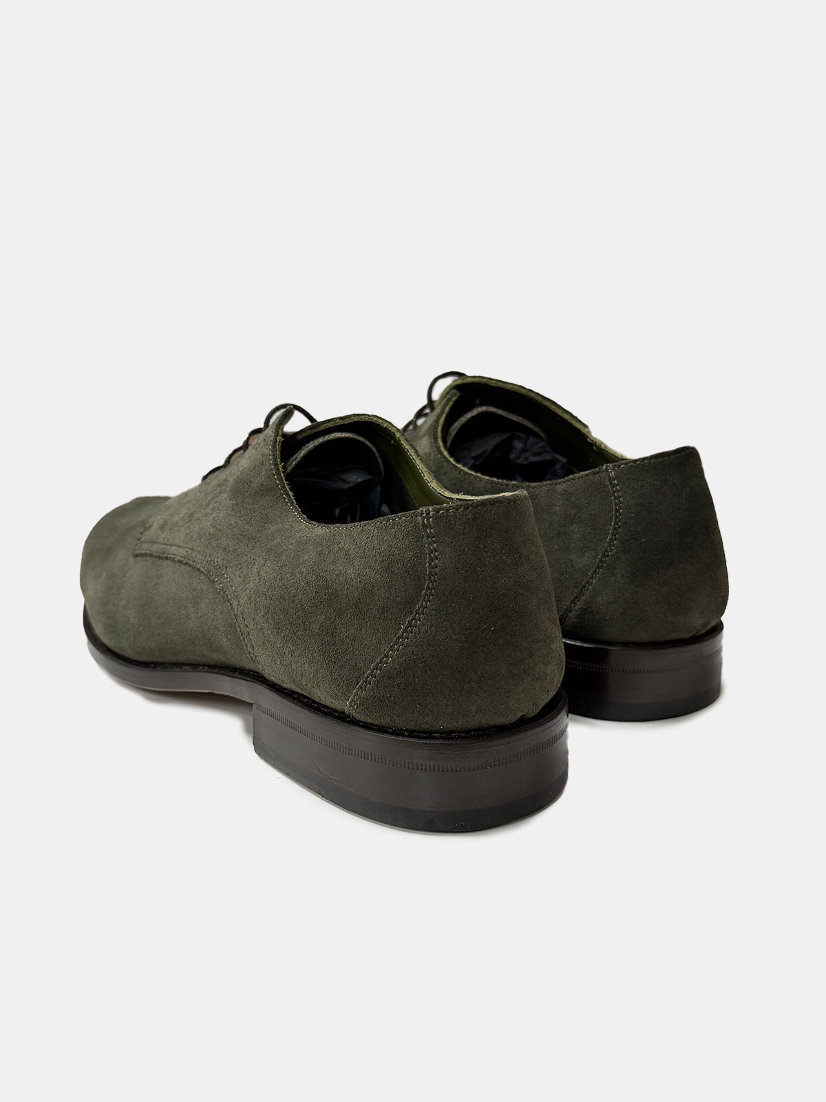 Green Suede Derby Lace-up Shoe - Sample  - LUCKY LAST
