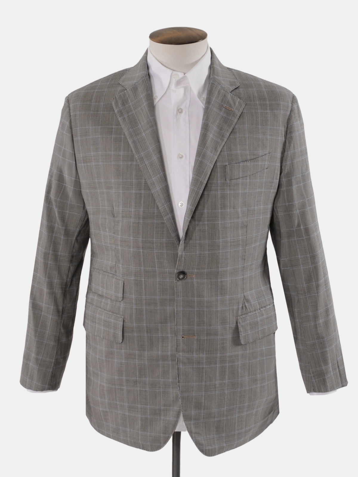 Grey Glen Check Wool & Silk Suit - Production Sample