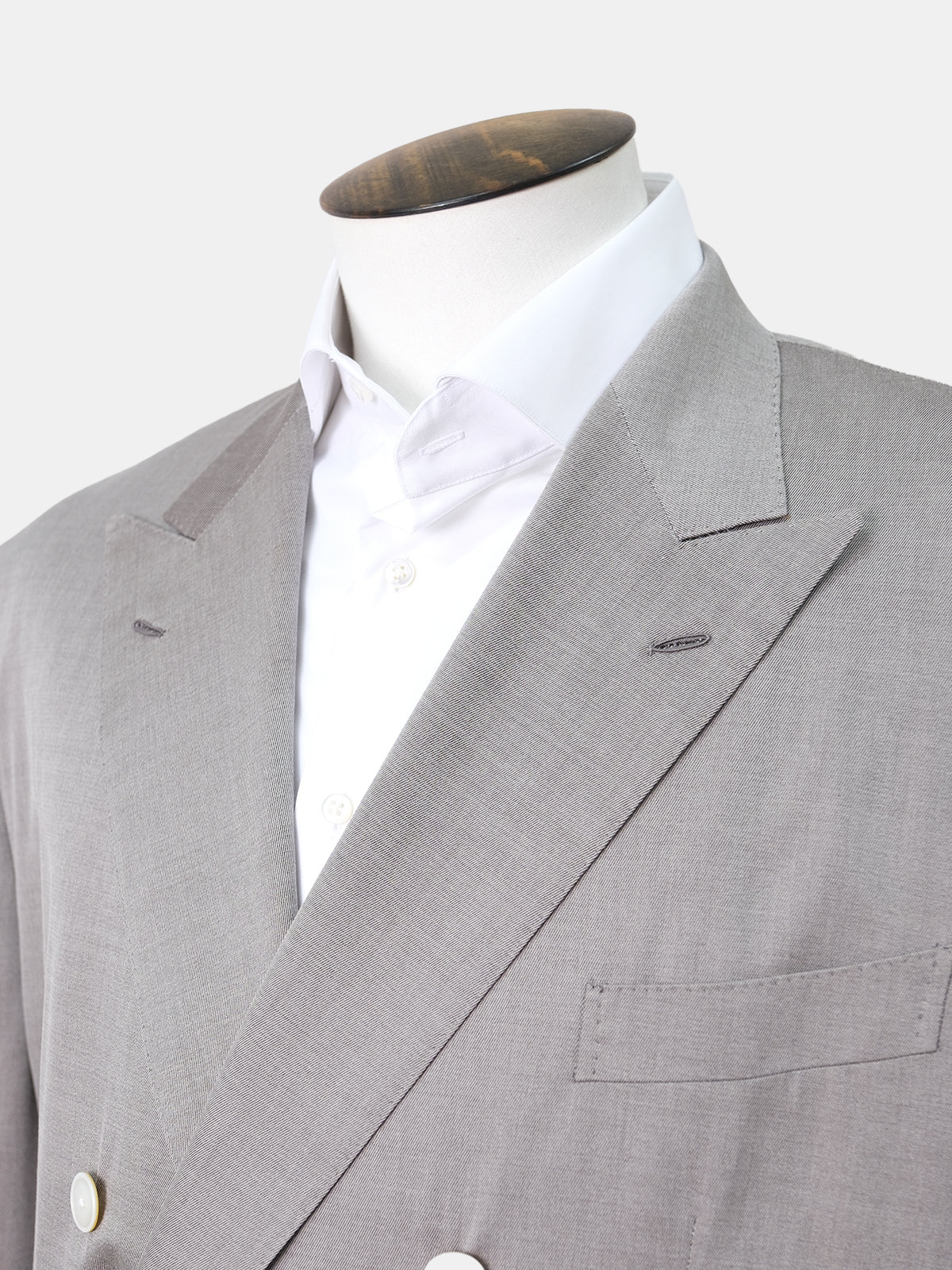 Taupe Cotton, Wool & Silk DB Blazer - LUCKY LAST