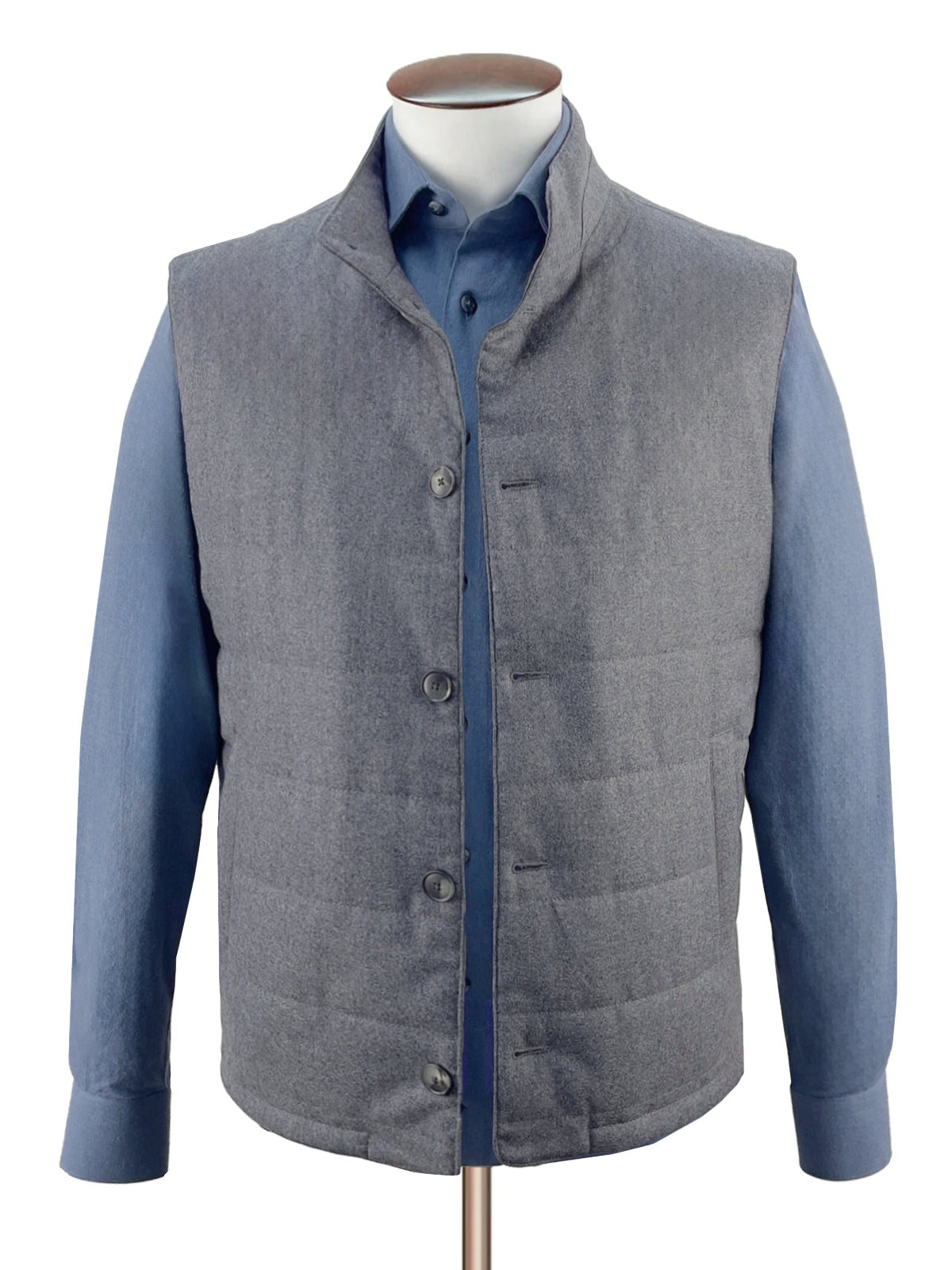 Quilted Flannel Vest - Heather Grey