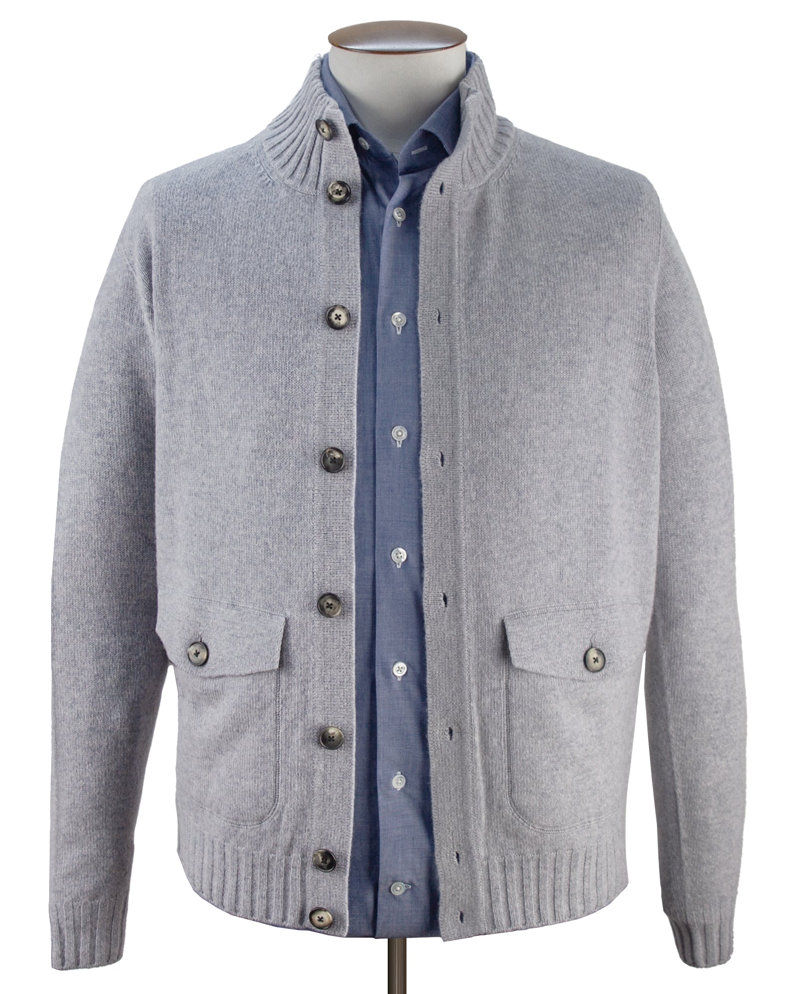 Wool & Cashmere Bomber - Grey Melange | 
