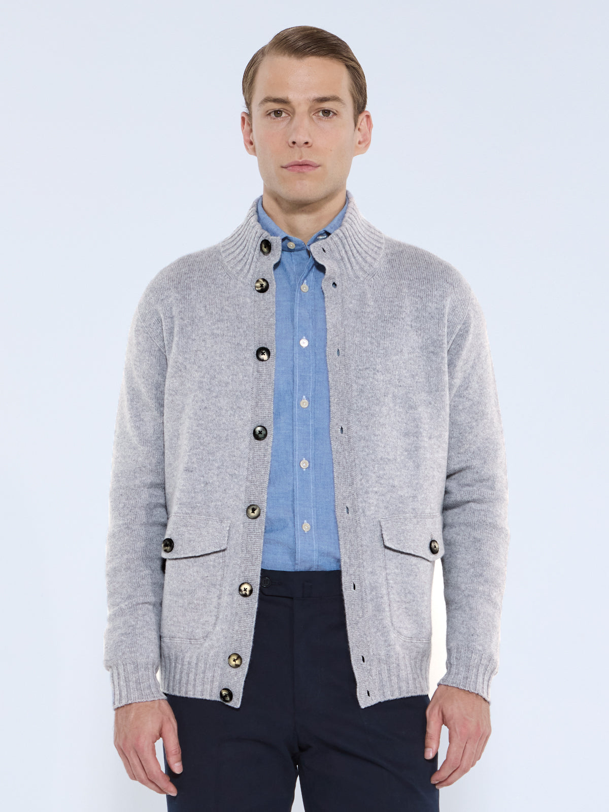 Wool & Cashmere Bomber - Grey Melange | 