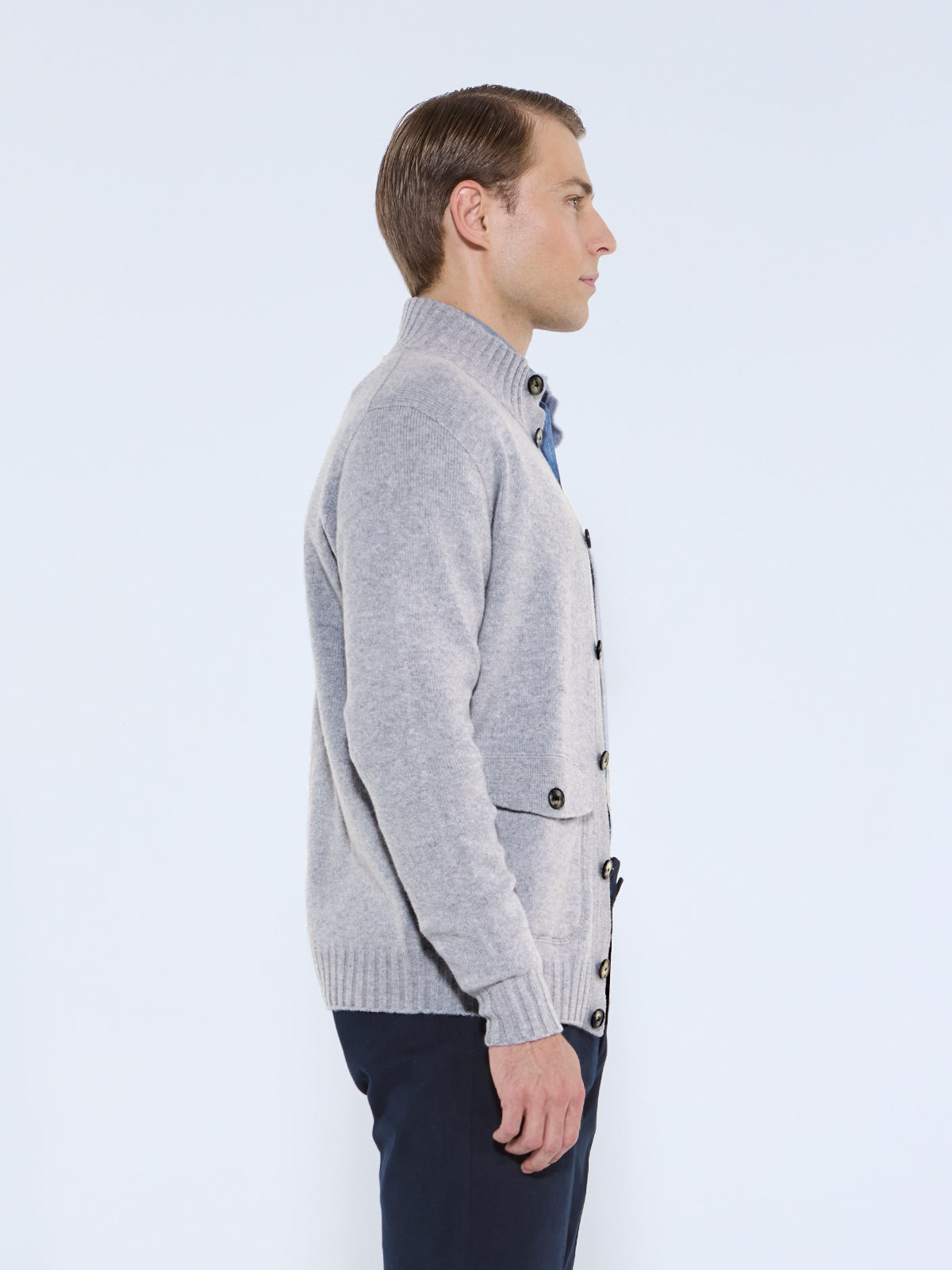 Wool & Cashmere Bomber - Grey Melange