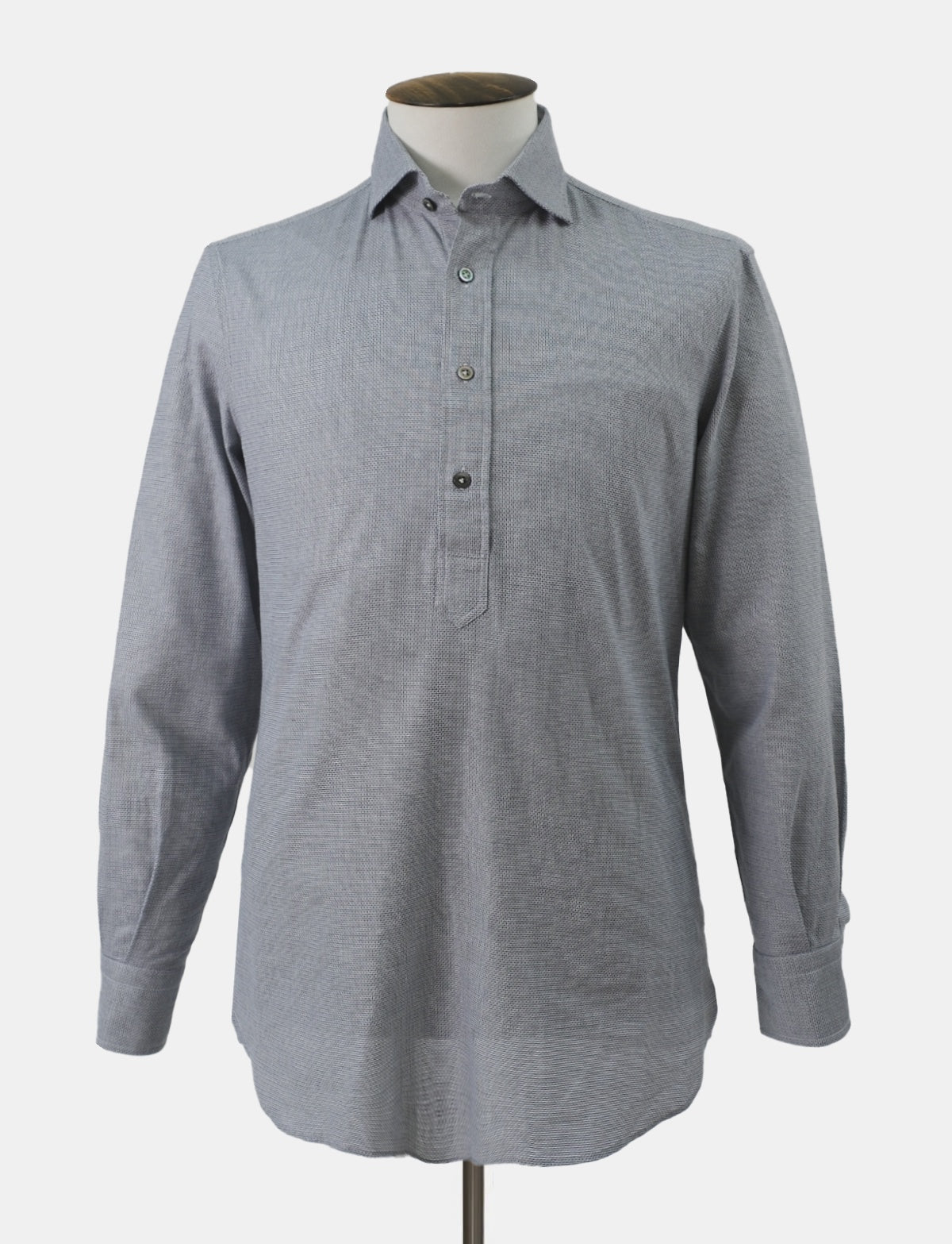 Textured Pop Over Shirt Showroom Sample - Grey LUCKY LAST