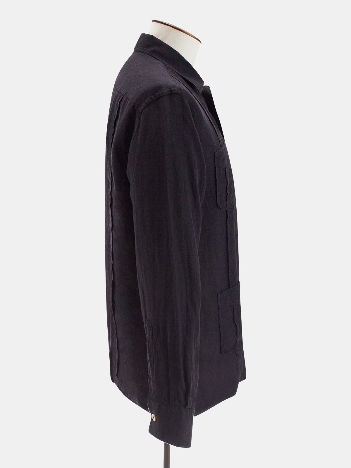 Linen Guayabera Shirt - Black  Lucky Last