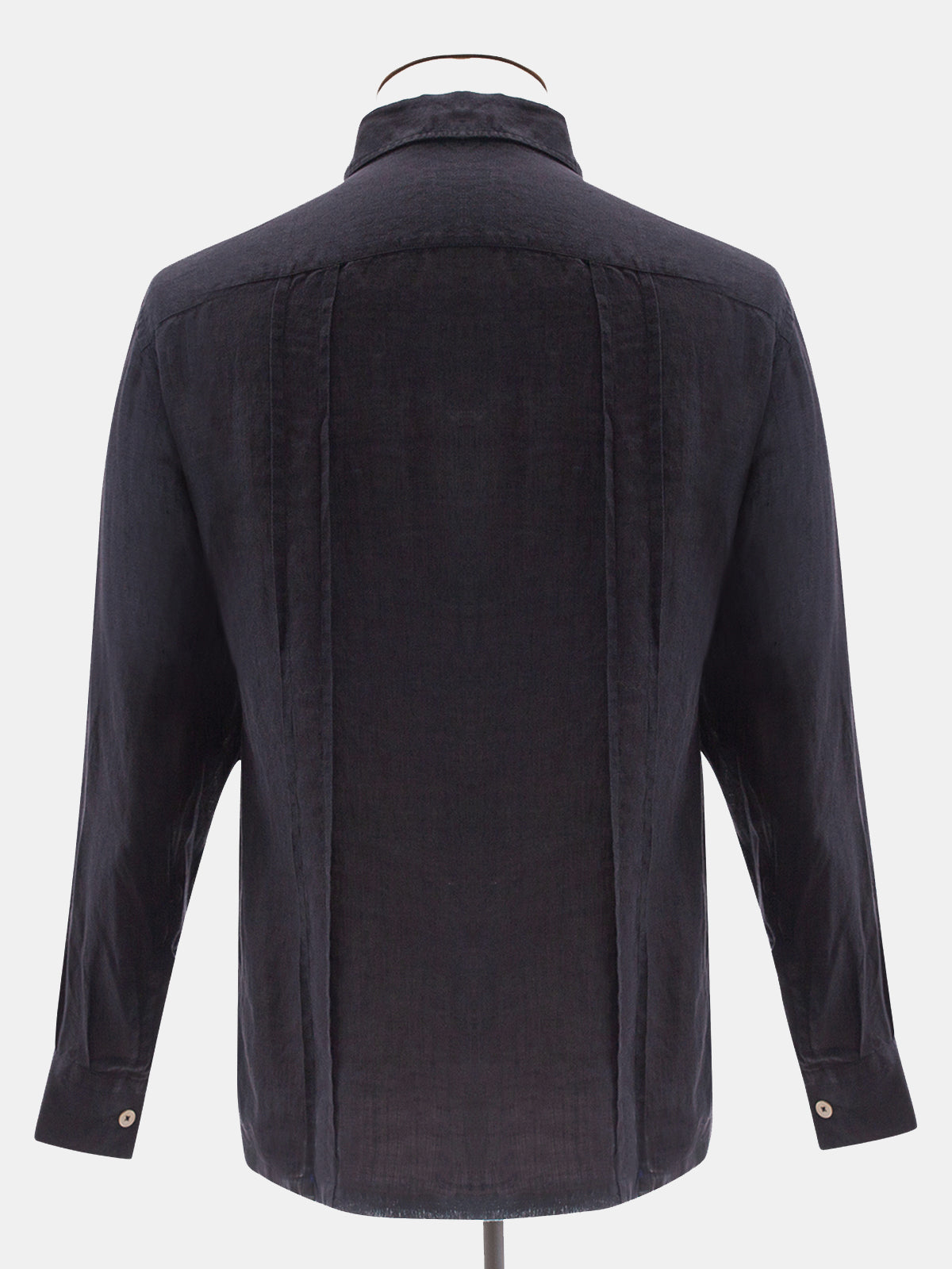 Linen Guayabera Shirt - Black  Lucky Last