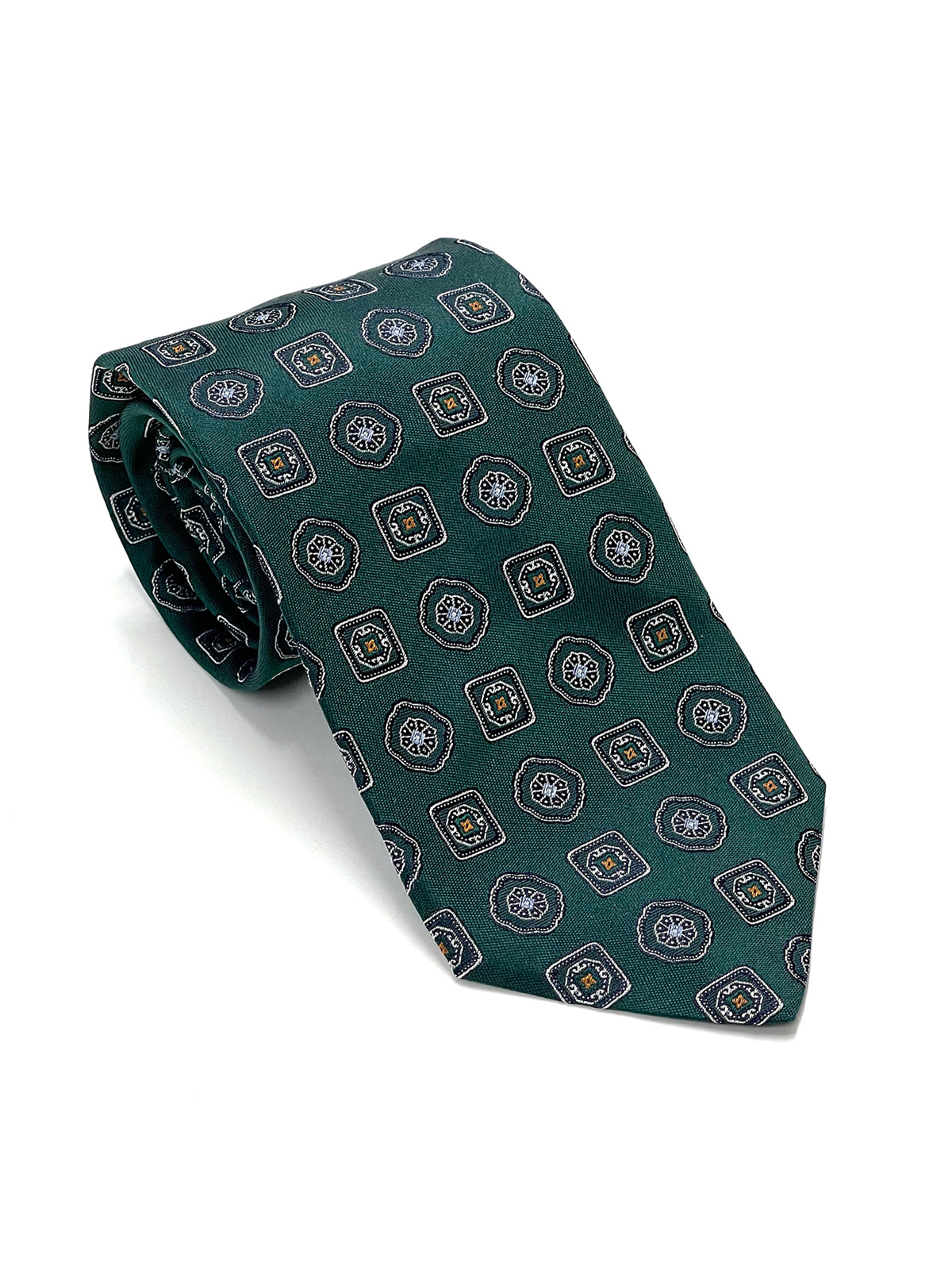 Neat Pattern Tie - Dark Green Multi-Color
