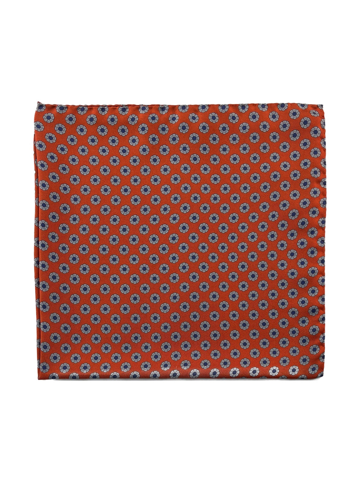 Flower Printed Silk Pochette - Cadmium Orange