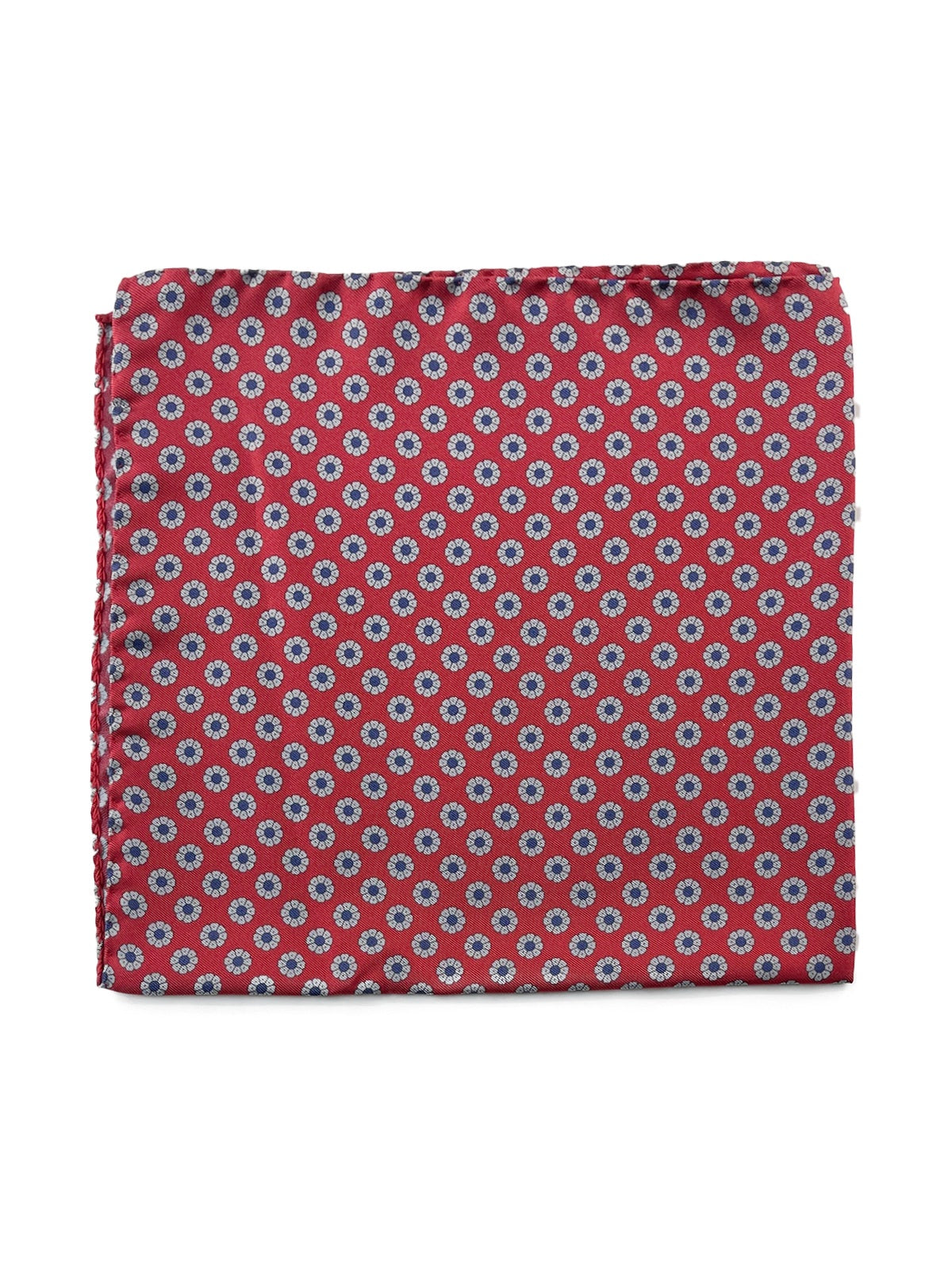 Flower Printed Silk Pochette - Carmine Red