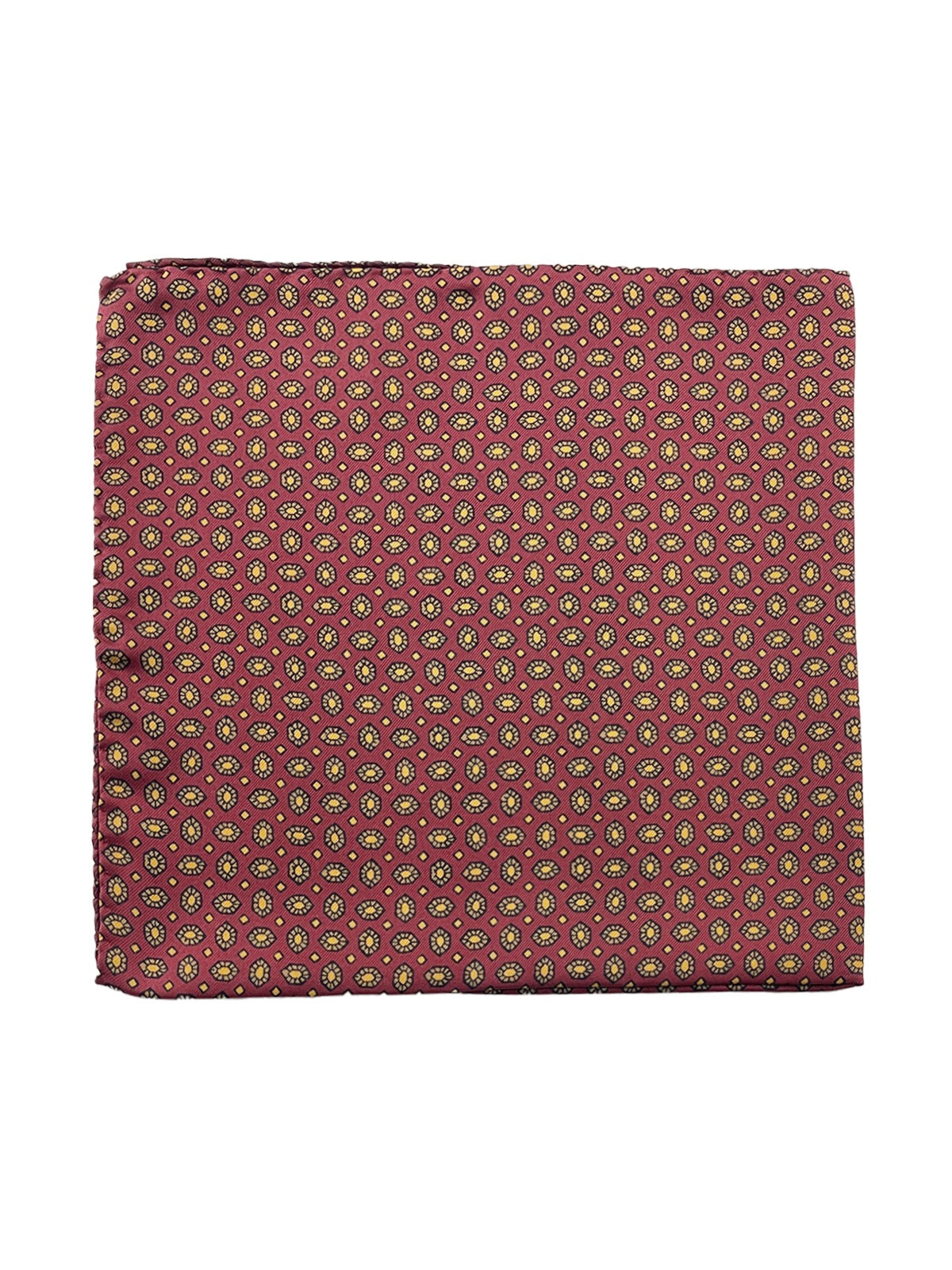 Shield Printed Silk Pochette - Burgundy